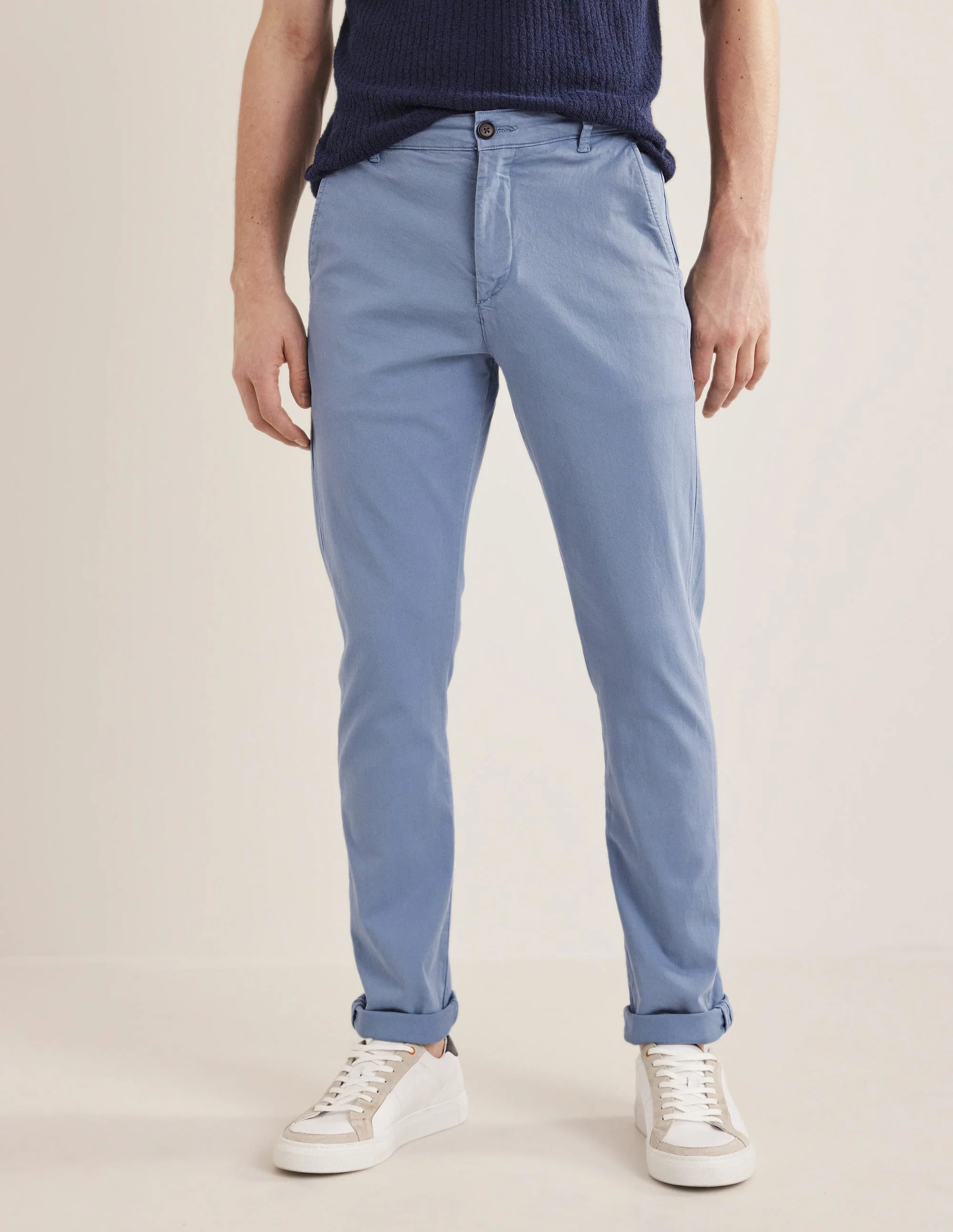 Laundered Chino Trousers-Captains Blue - Image 4