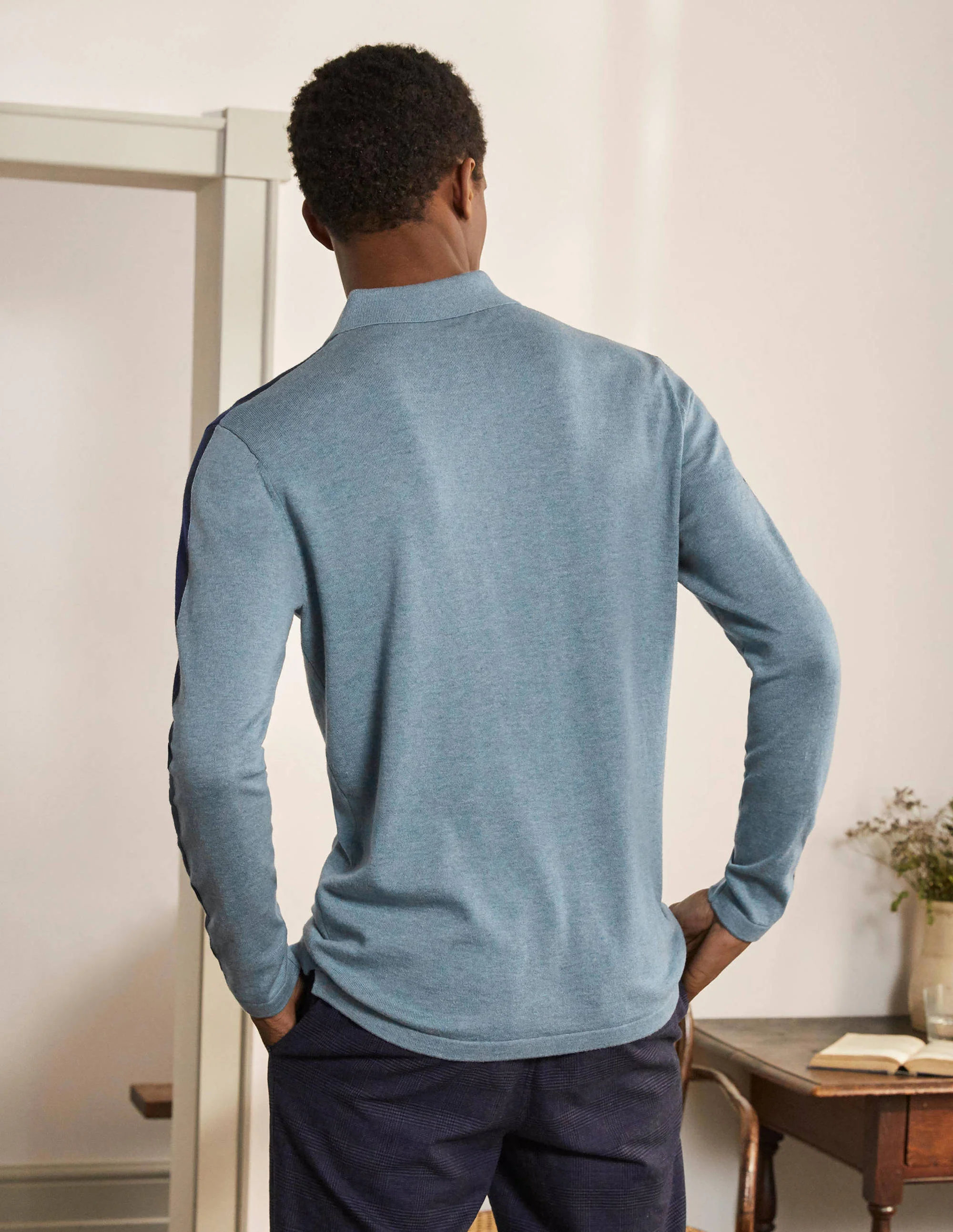 Merino Blend Polo-Dusk Blue - Image 3