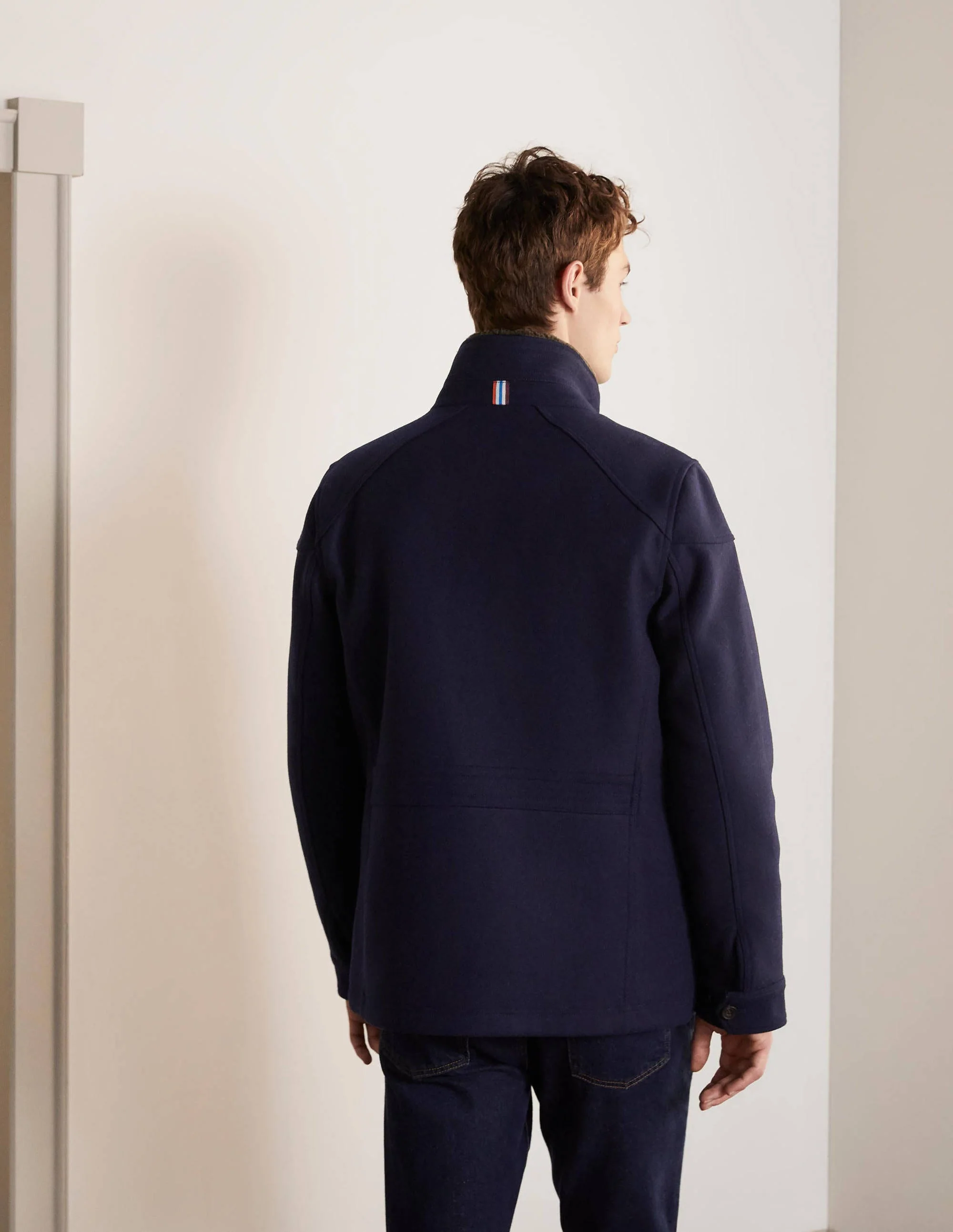Monmouth Wool Coat-Navy - Image 3