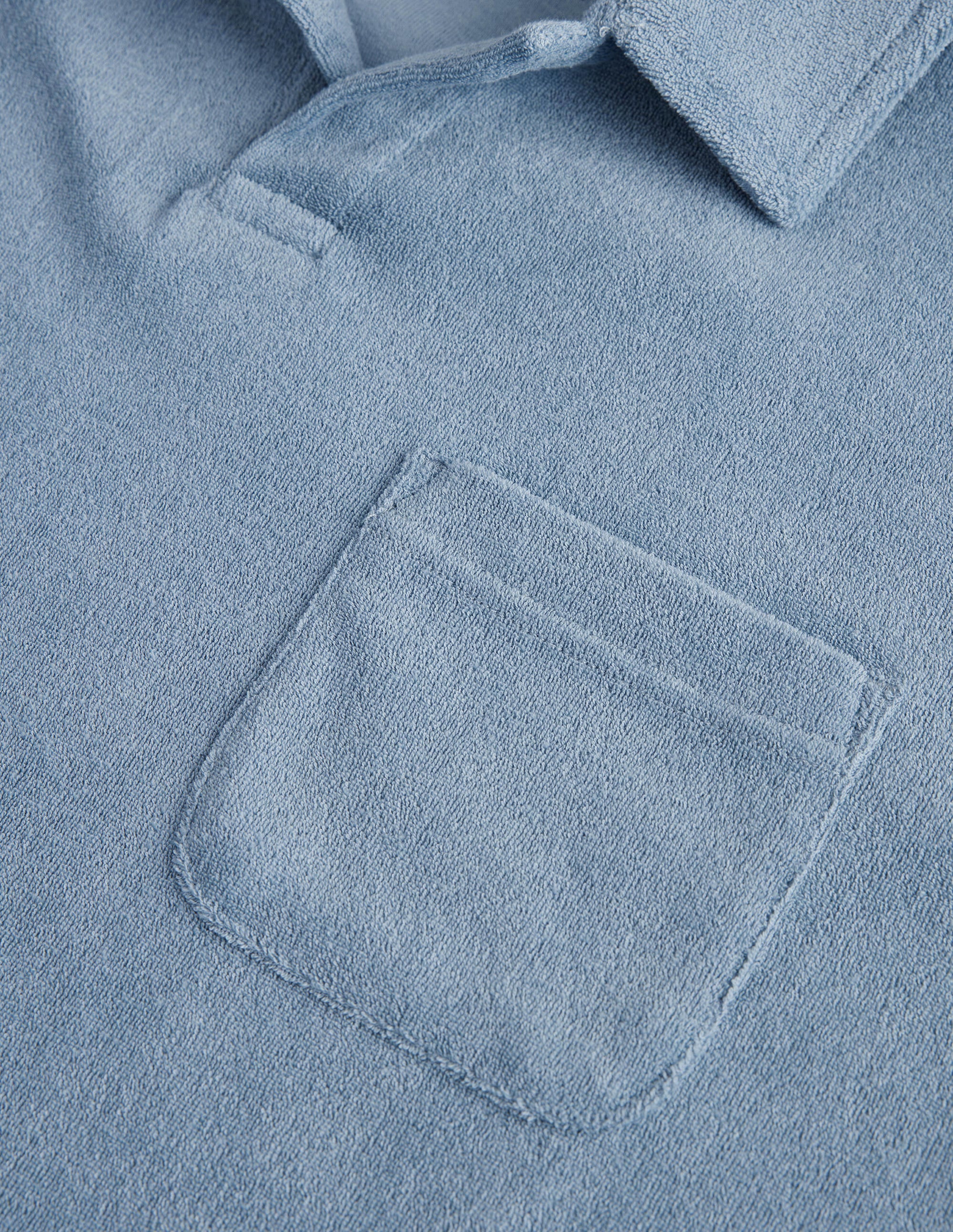 Open Collar Terry Polo-Captains Blue - Image 6