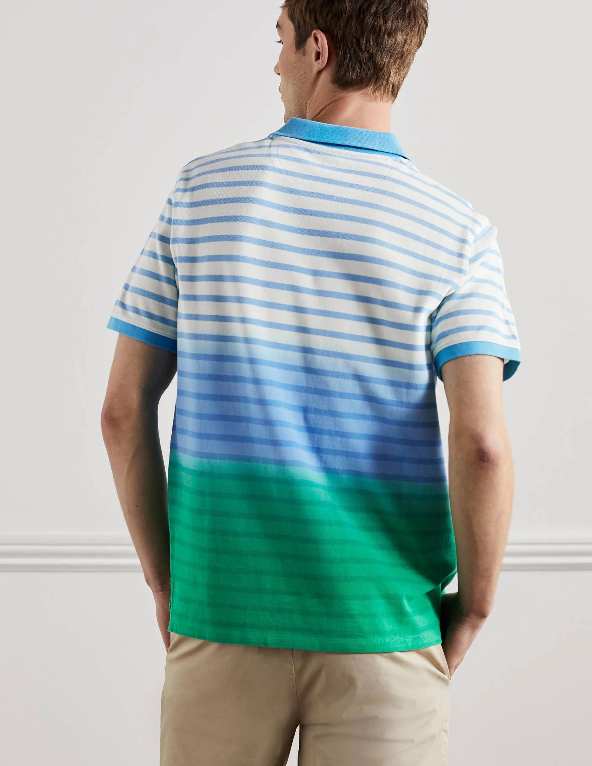 Piqué Polo Shirt-Green Pepper/Blithe Dip Dye - Image 3