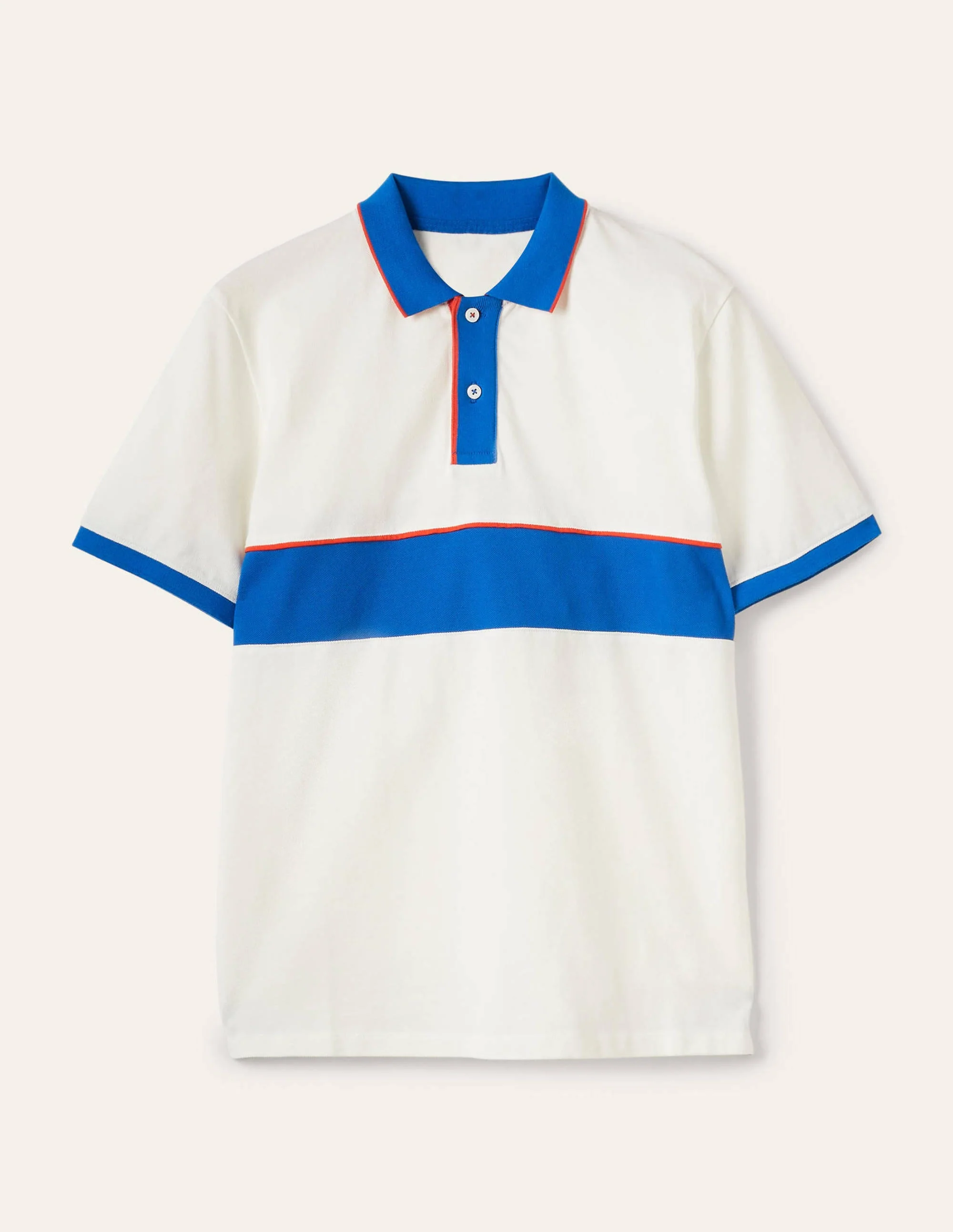 Piqué Polo Shirt-Snowdrop/Blithe Chest Stripe - Image 7