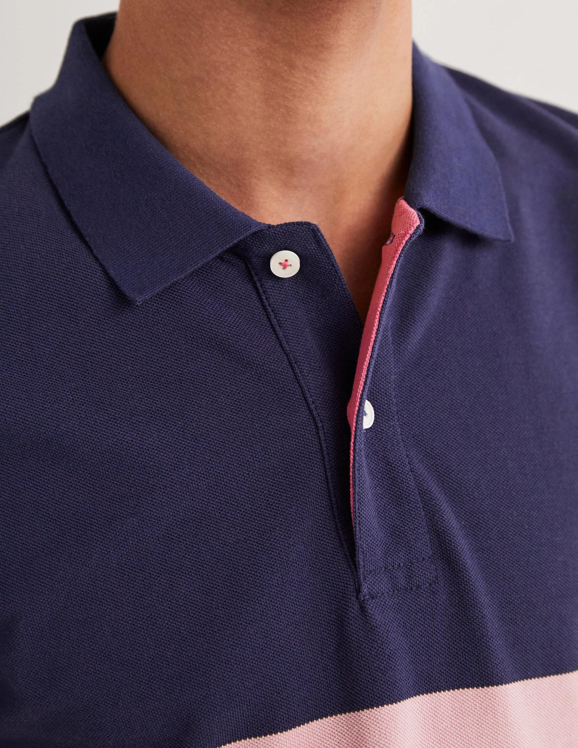 Piqué Polo Shirt-Sweet William Pink Stripe - Image 2