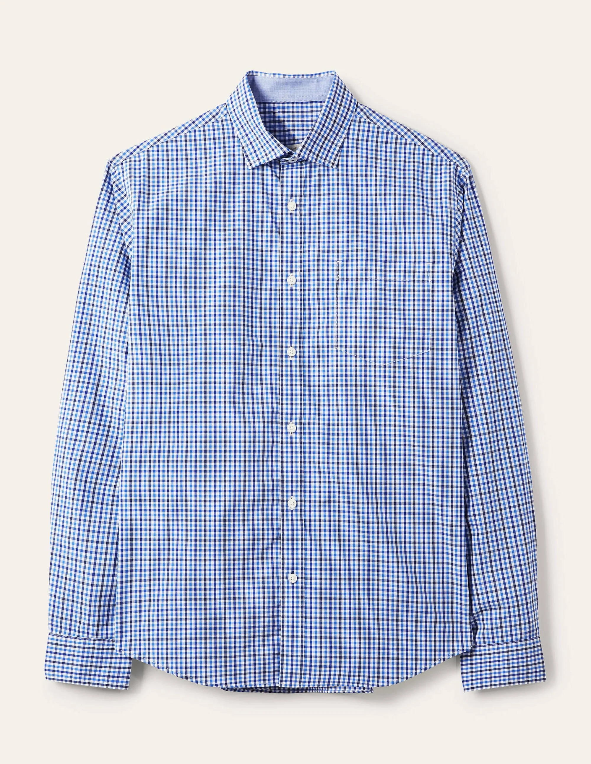 Poplin Pattern Shirt-Sky Blue Gingham - Image 5