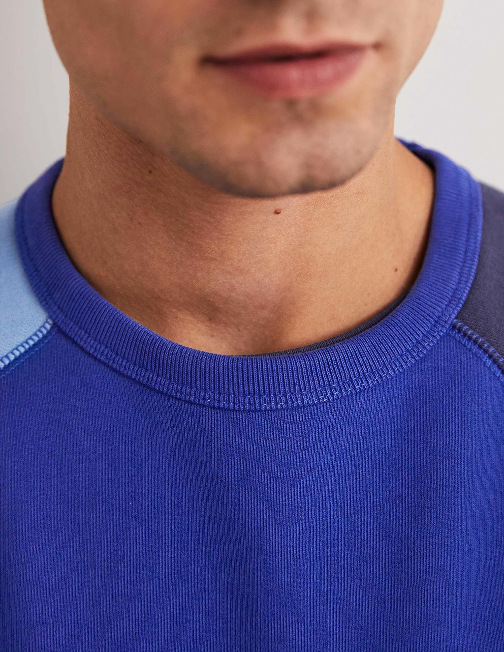 Raglan Sweatshirt-Blue Colourblock - Image 2