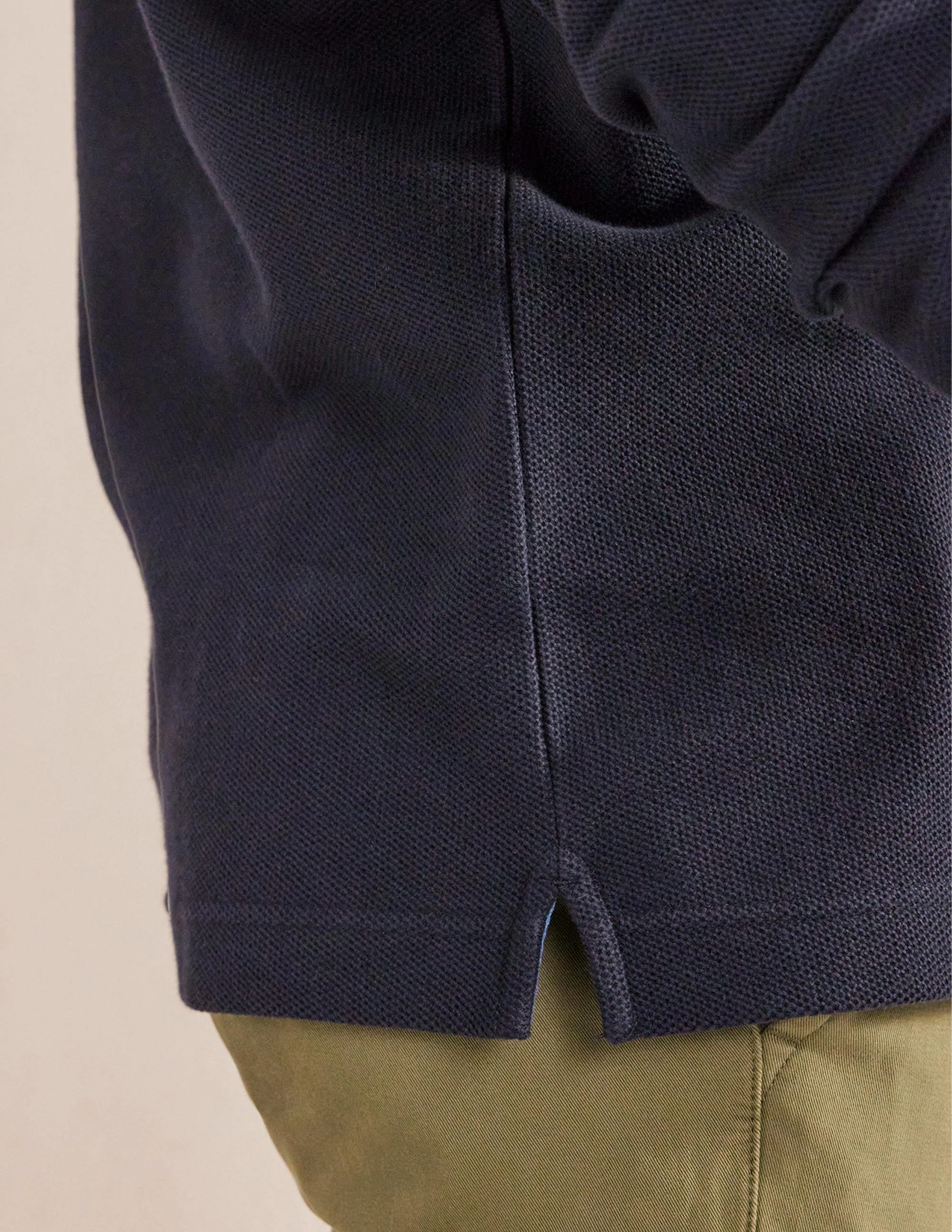 Relaxed Long Sleeve Polo-Navy - Image 4
