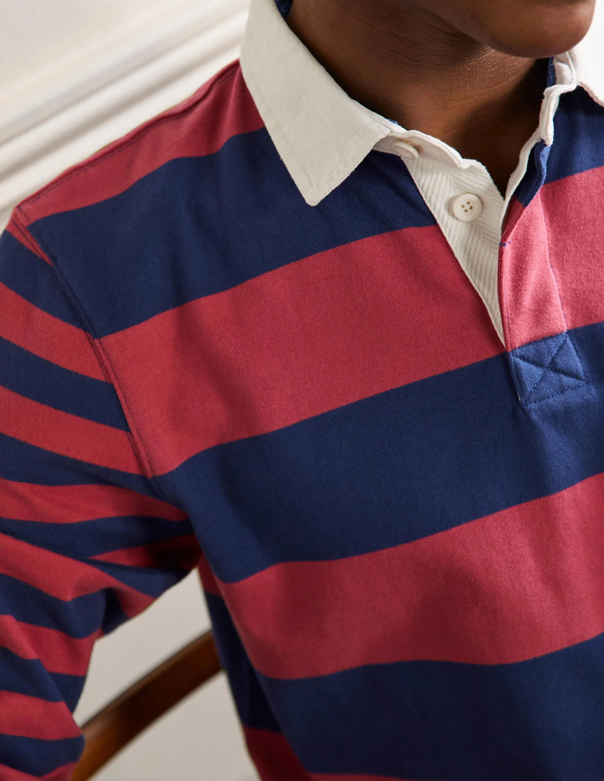 Rugby Shirt-Dusky Rose/ Presidential Blue - Image 2