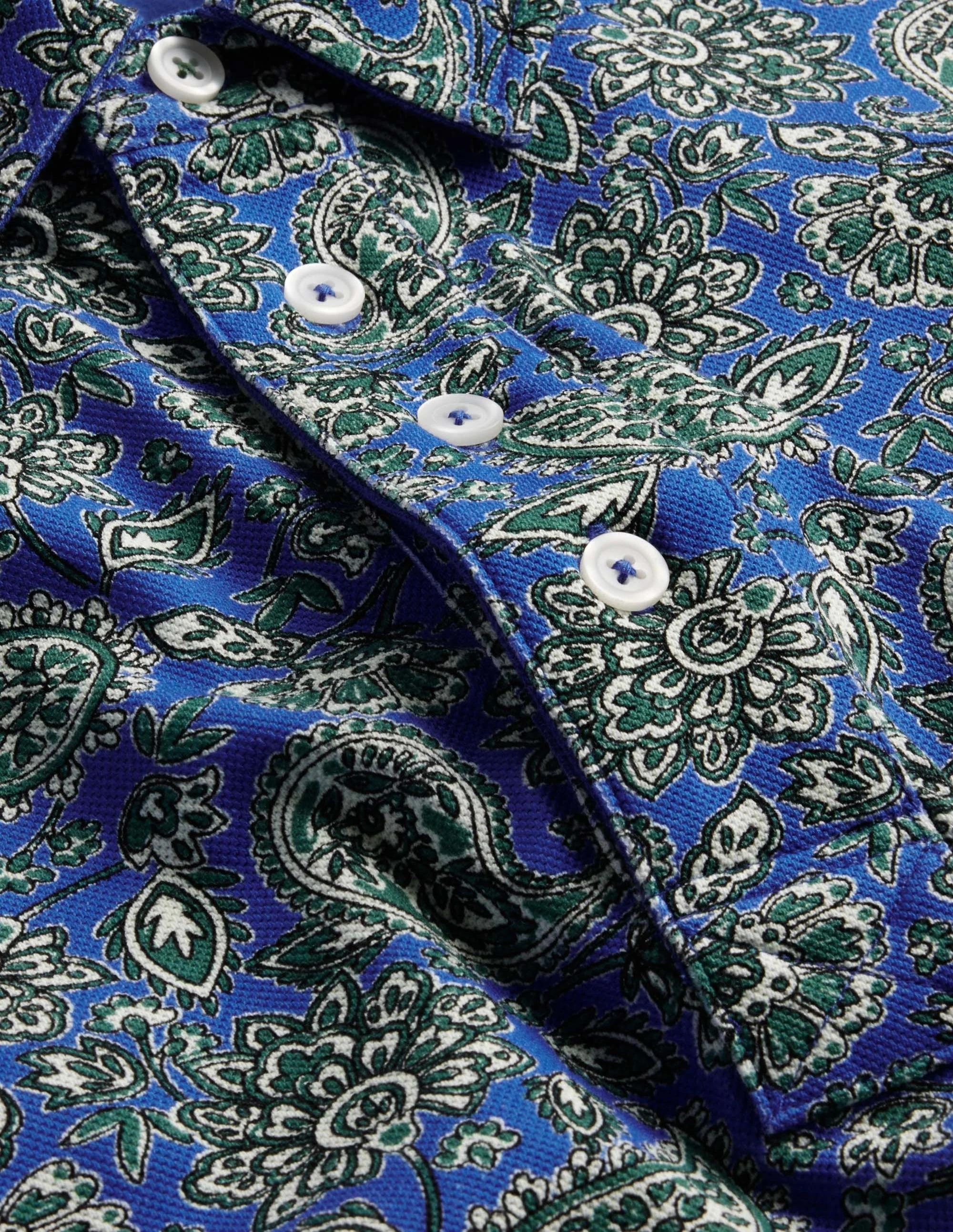 Slim Fit Piqué Polo-Cabana Blue Paisley - Image 6