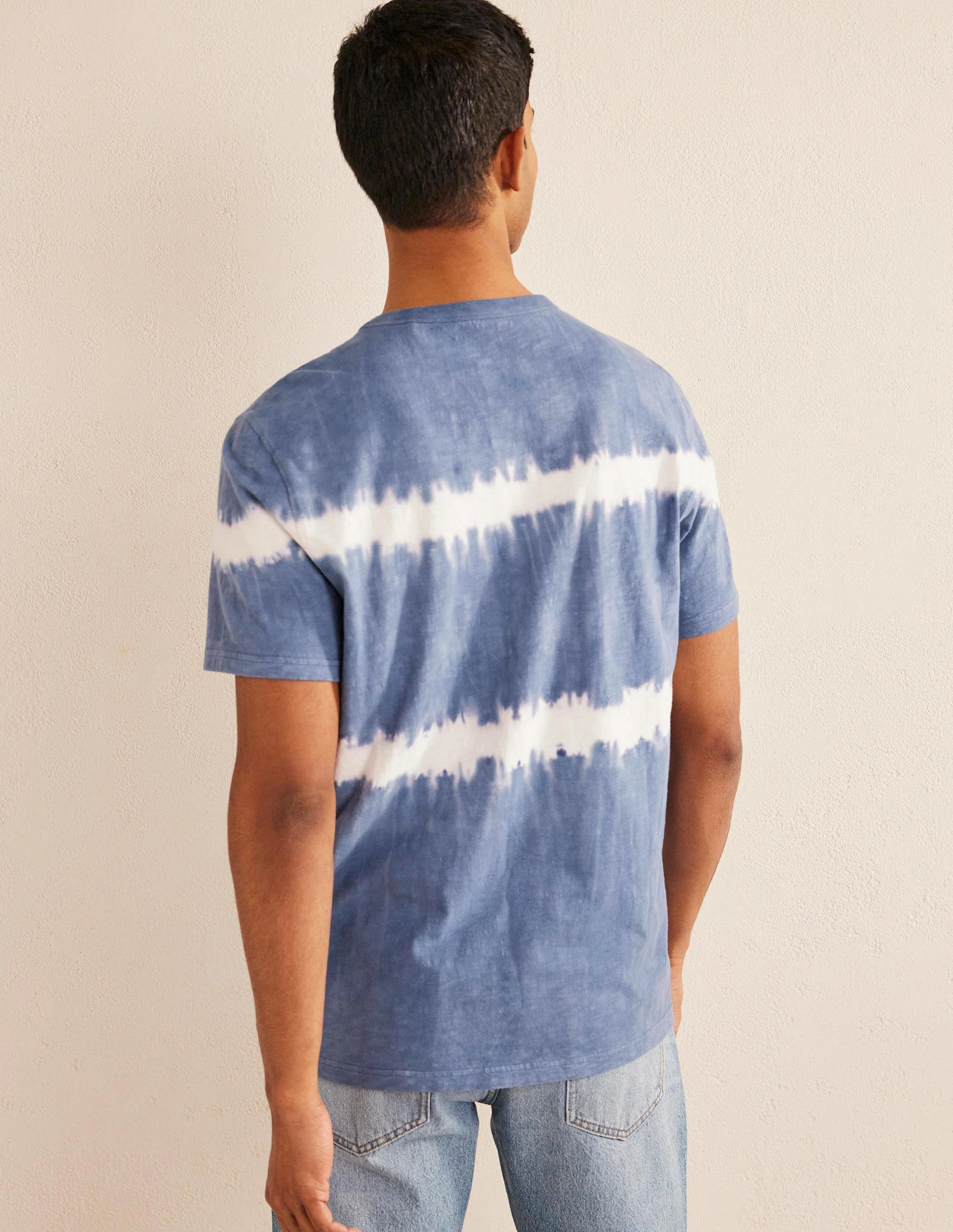 Tie Dye Laundered T-shirt-True Navy - Image 3