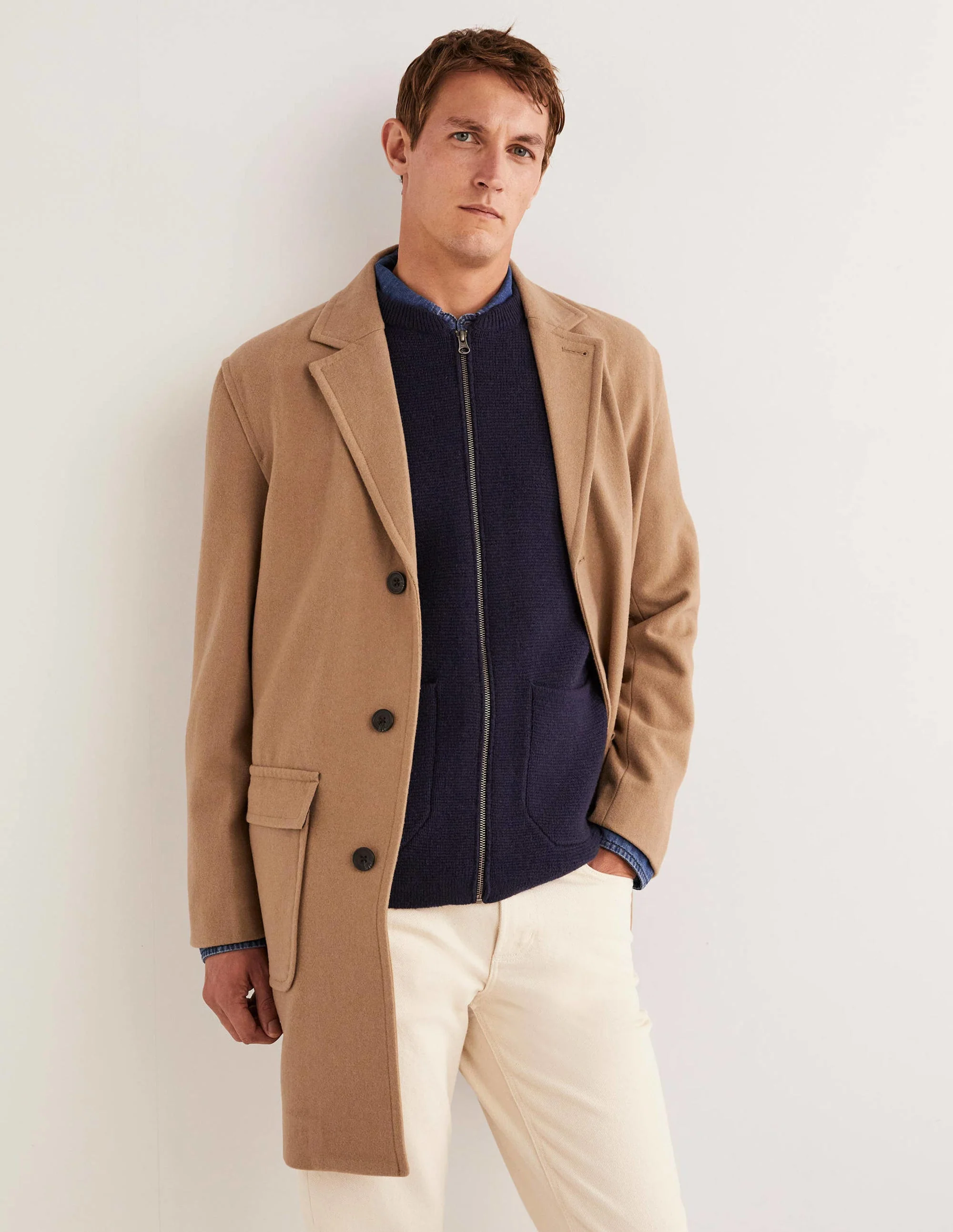 Wool Overcoat-Camel - Image 4