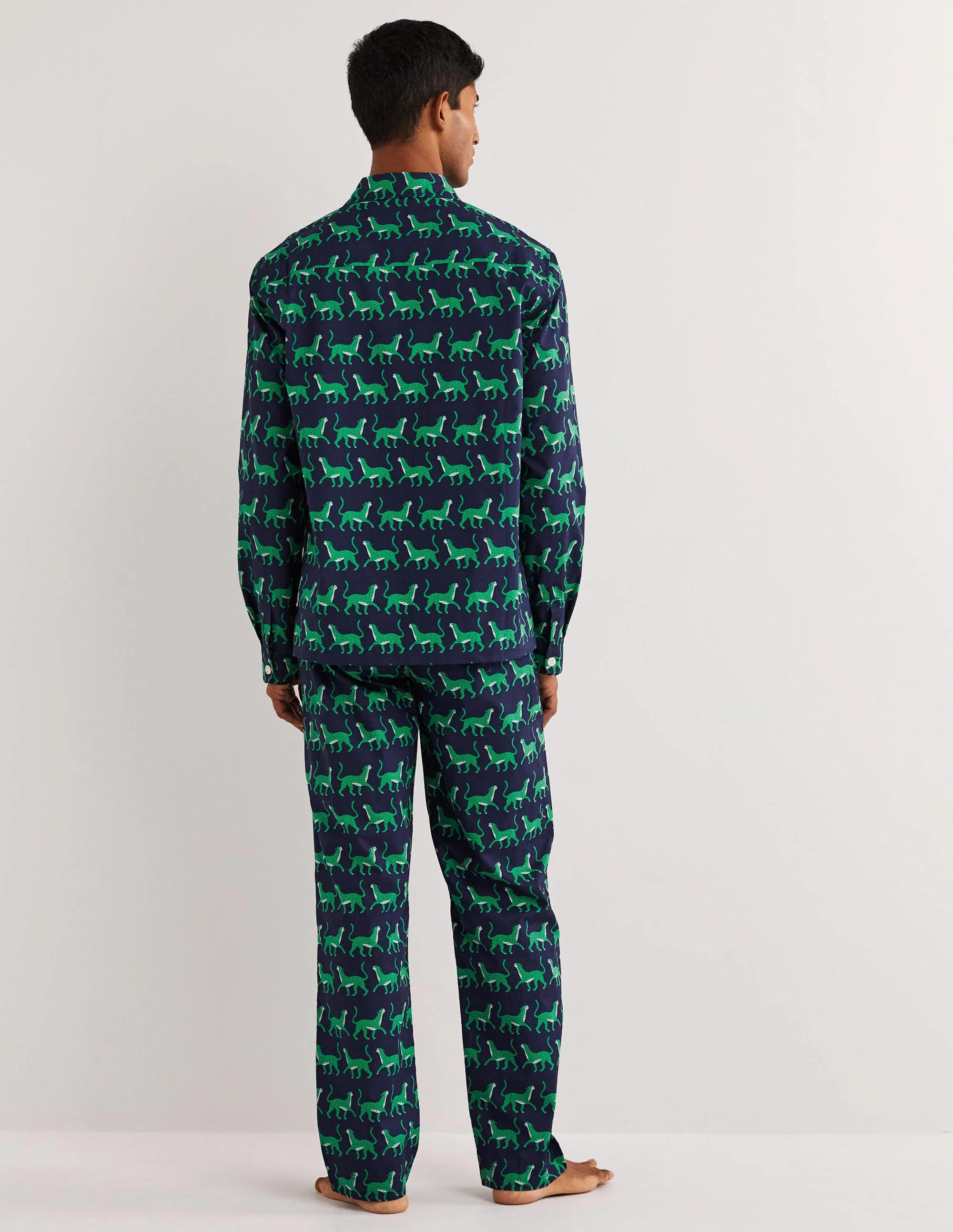 Woven Pyjama Set-Navy Leopards - Image 3