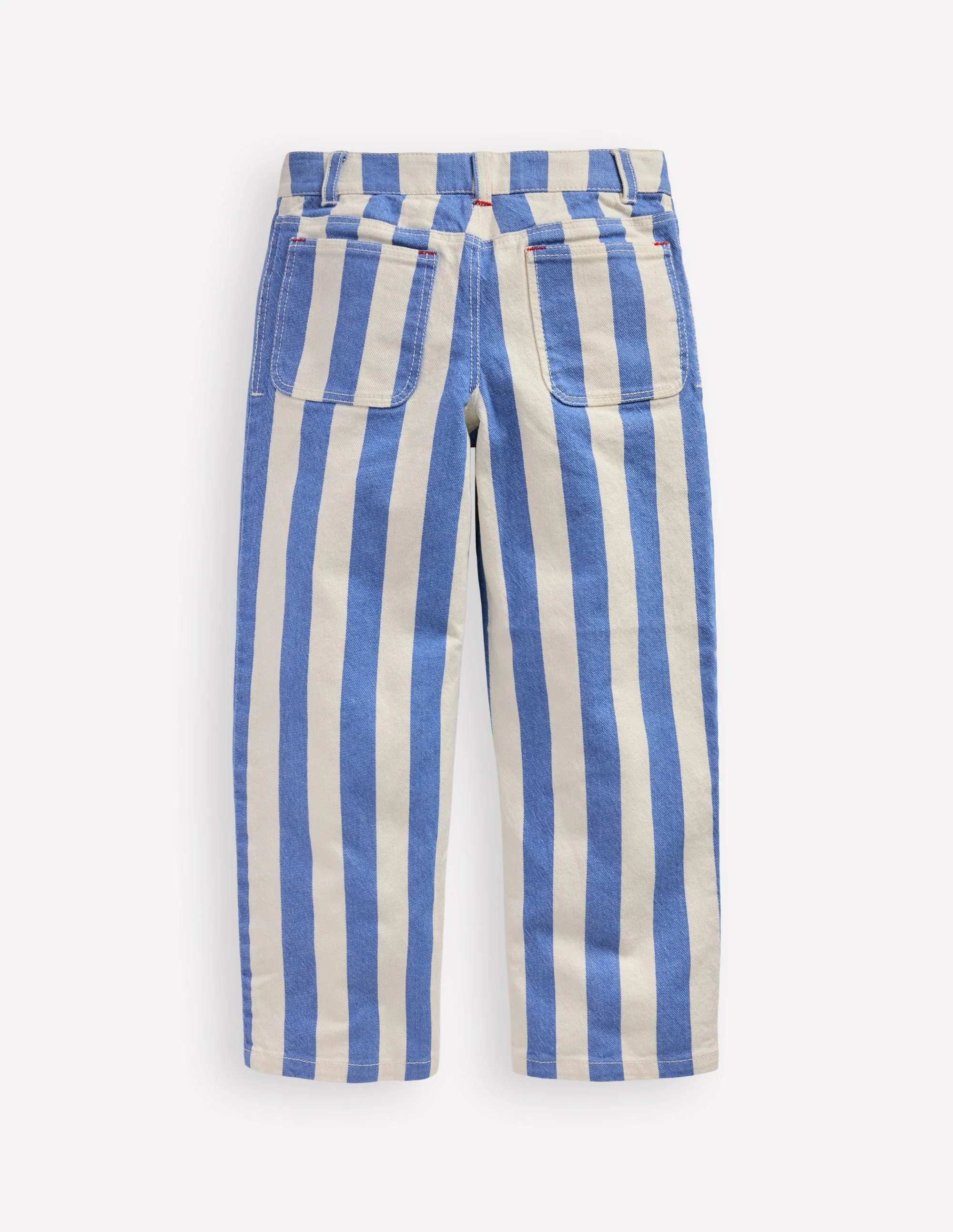 Patch Pocket Trouser-Peacock Plume Blue/ Ivory - Image 2