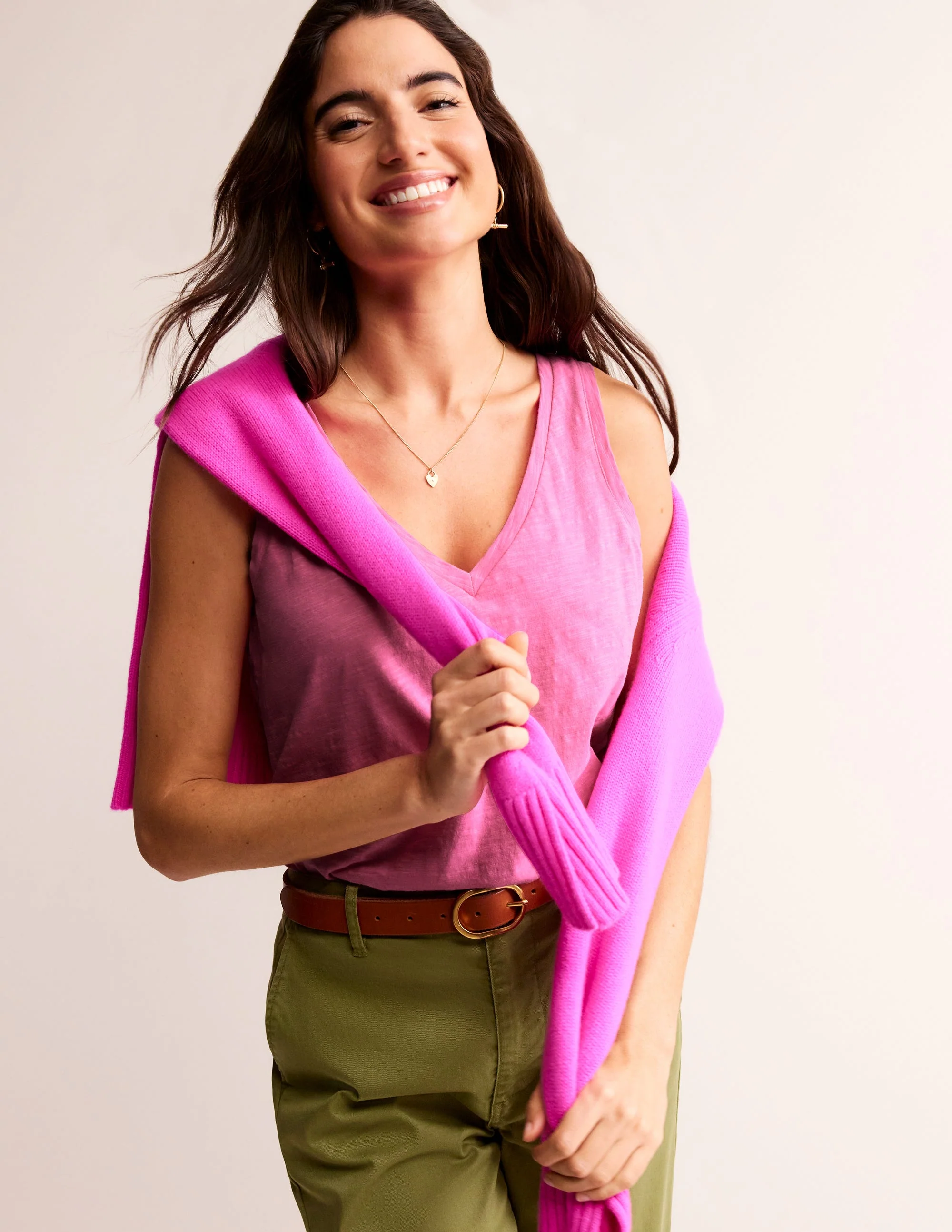 Regular V-Neck Slub Vest-Sangria Sunset - Image 4