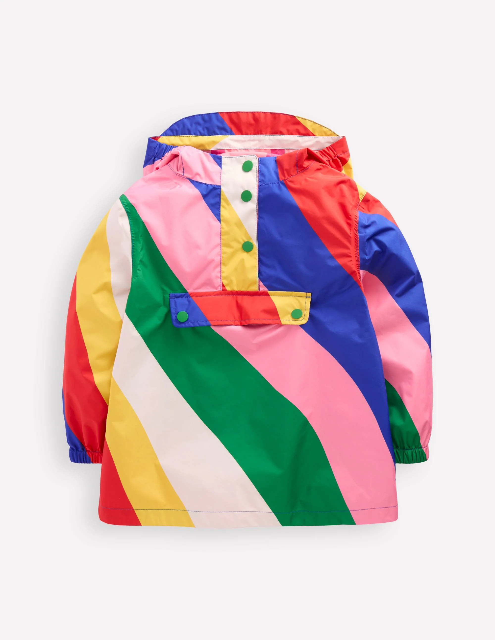 Waterproof Pack-away Jacket-Multi Rainbow Swirl