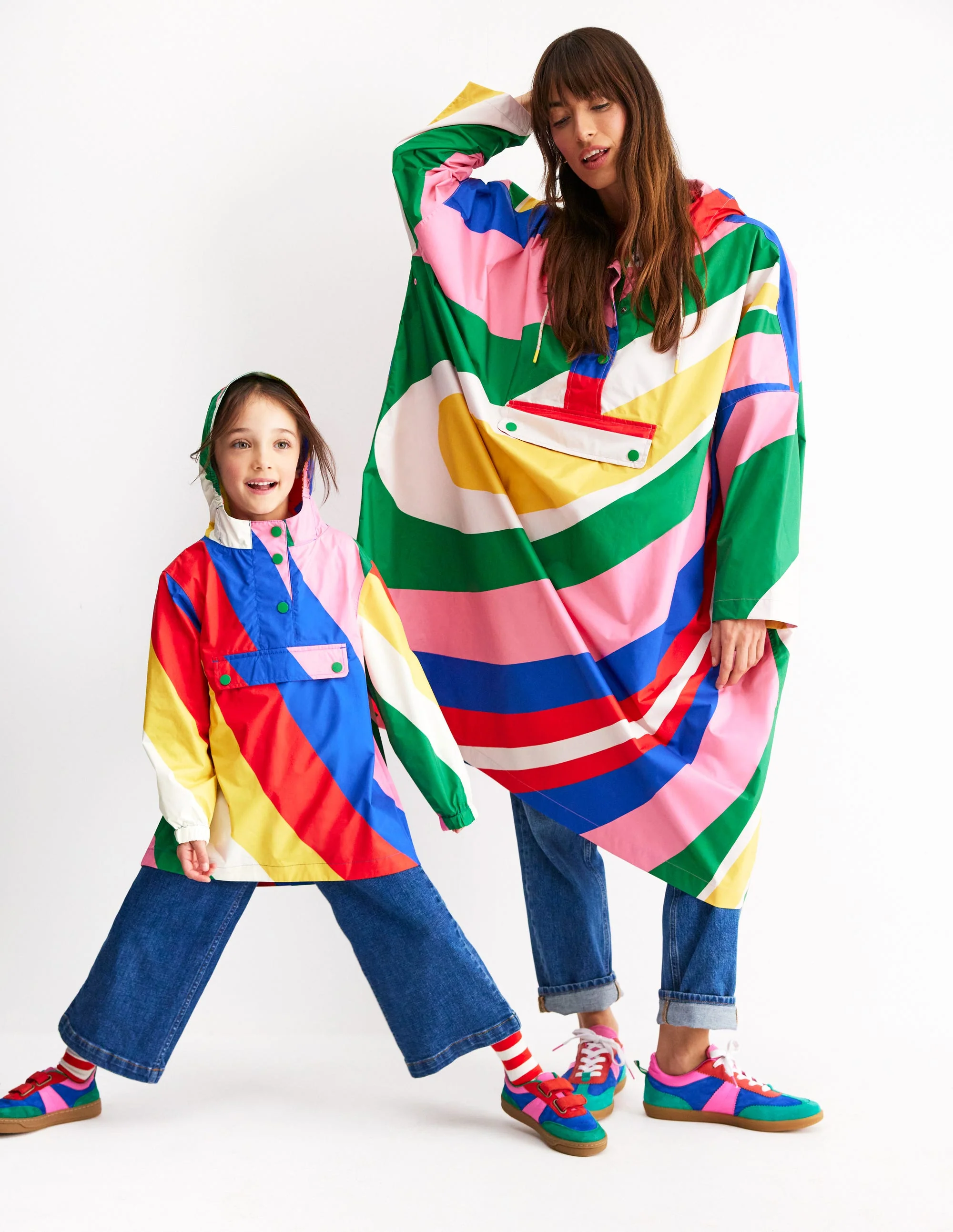 Waterproof Pack-away Jacket-Multi Rainbow Swirl - Image 5