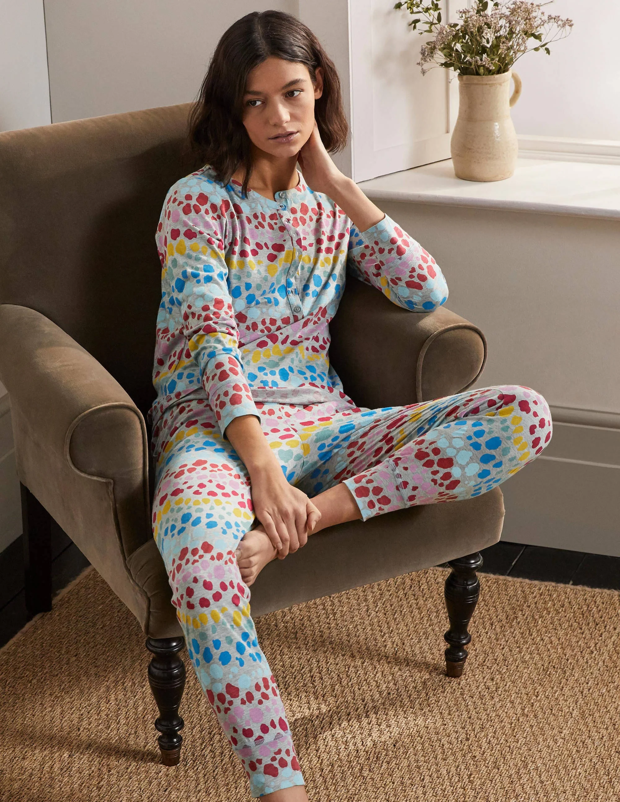 Alba Jersey Pyjama Top-Multi Rainbow Leopard - Image 2