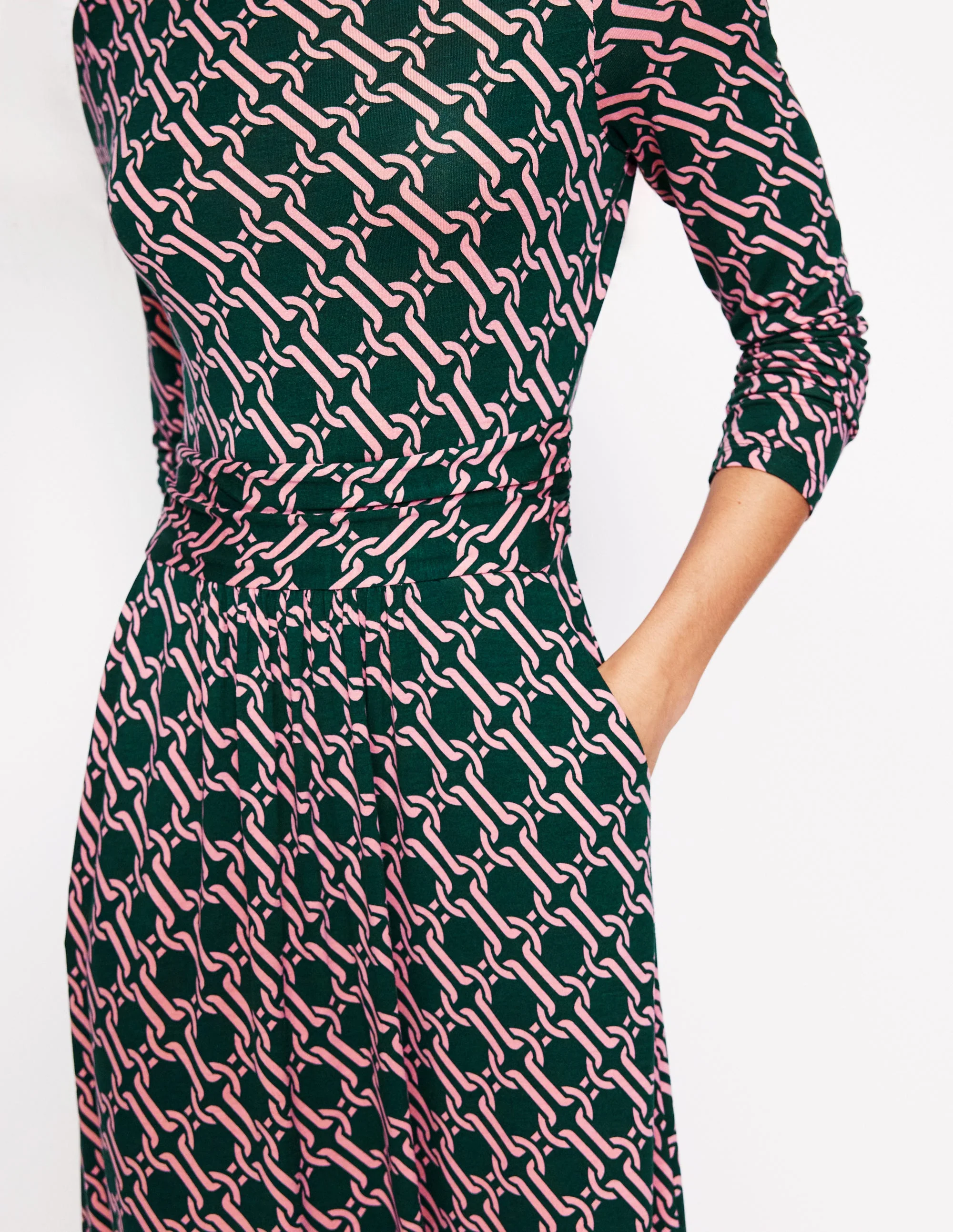 Amelie Long Sleeve Midi Dress-Glade, Chain Geo - Image 2