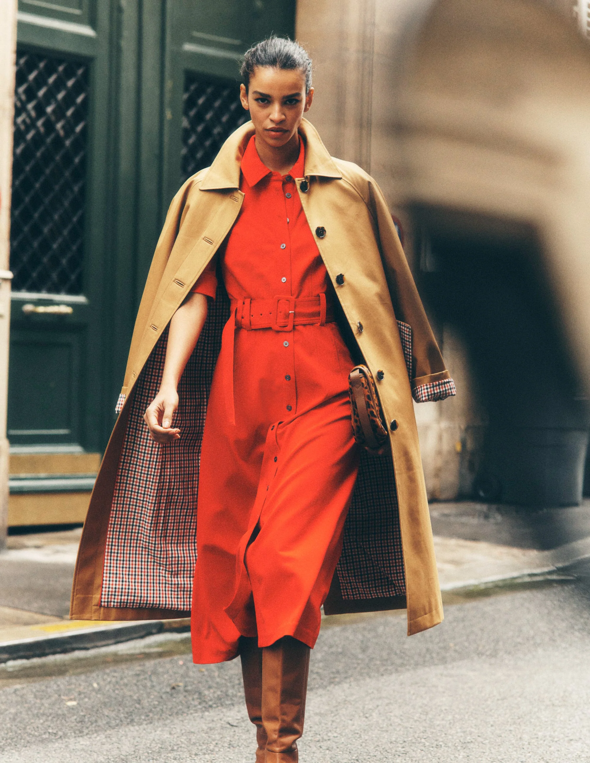 Anita Ponte Shirt Dress-Poppy Red - Image 2
