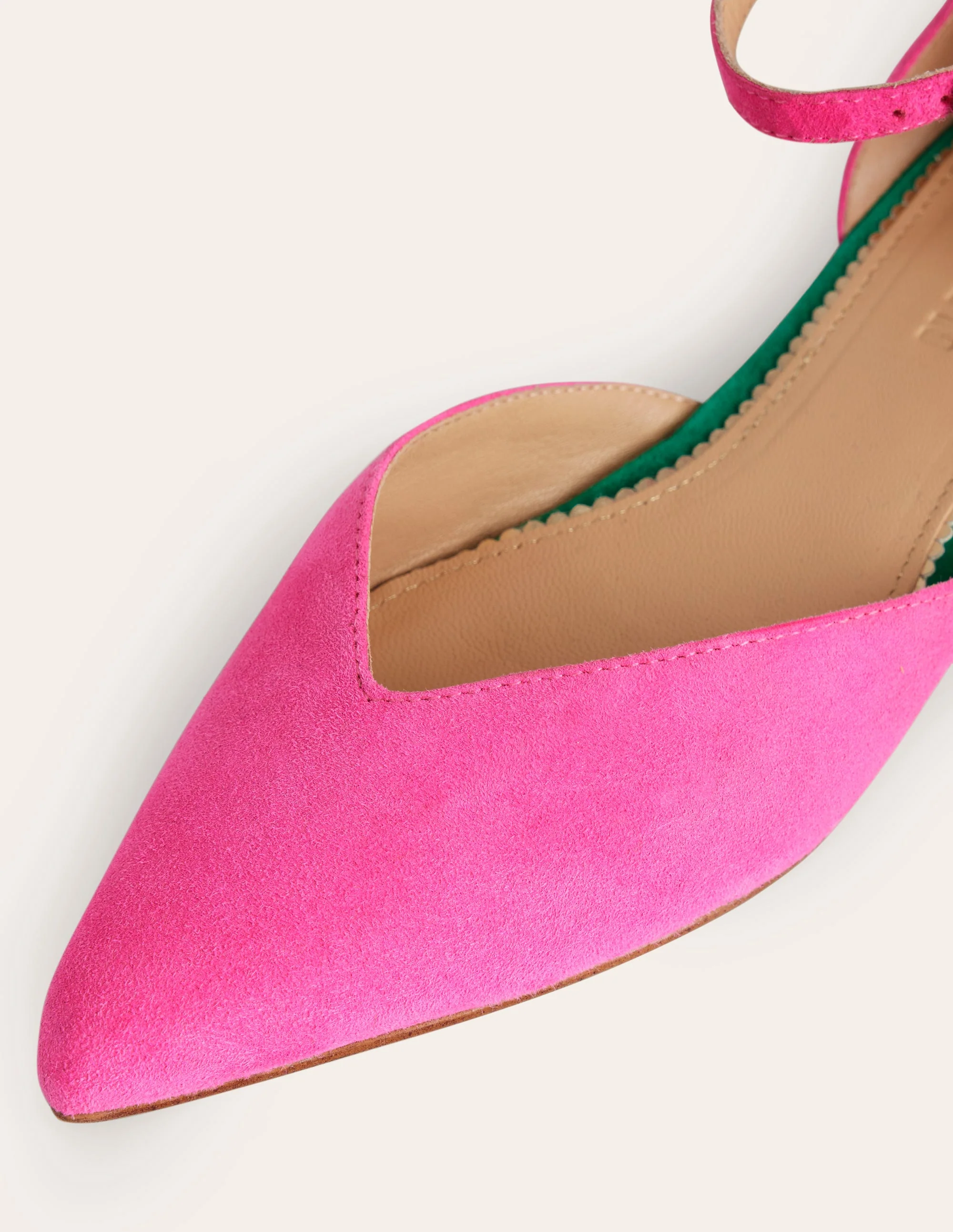 Ankle Strap Point Flats-Festival Pink Suede - Image 4