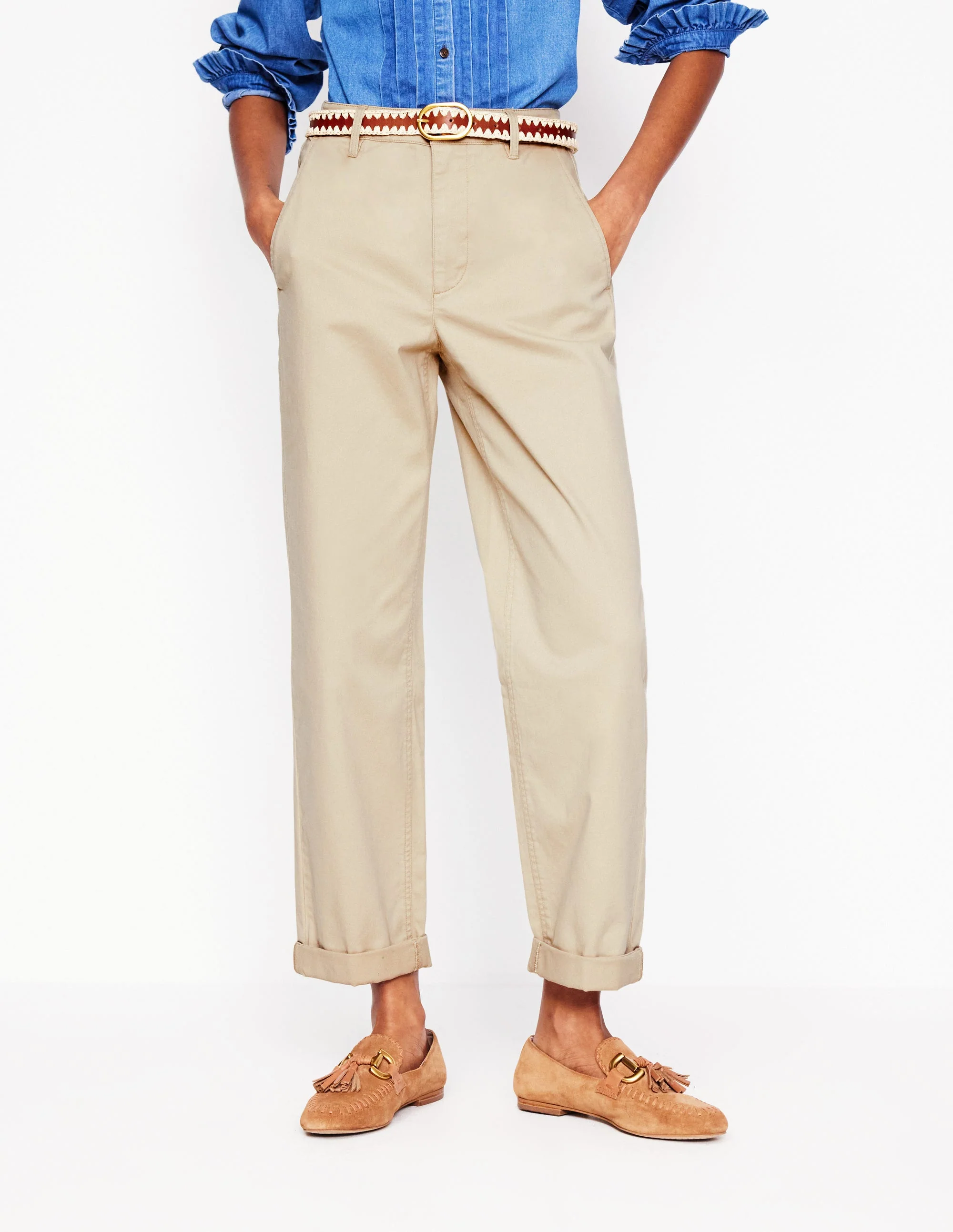 Barnsbury Chino Trousers-Oatmeal - Image 2