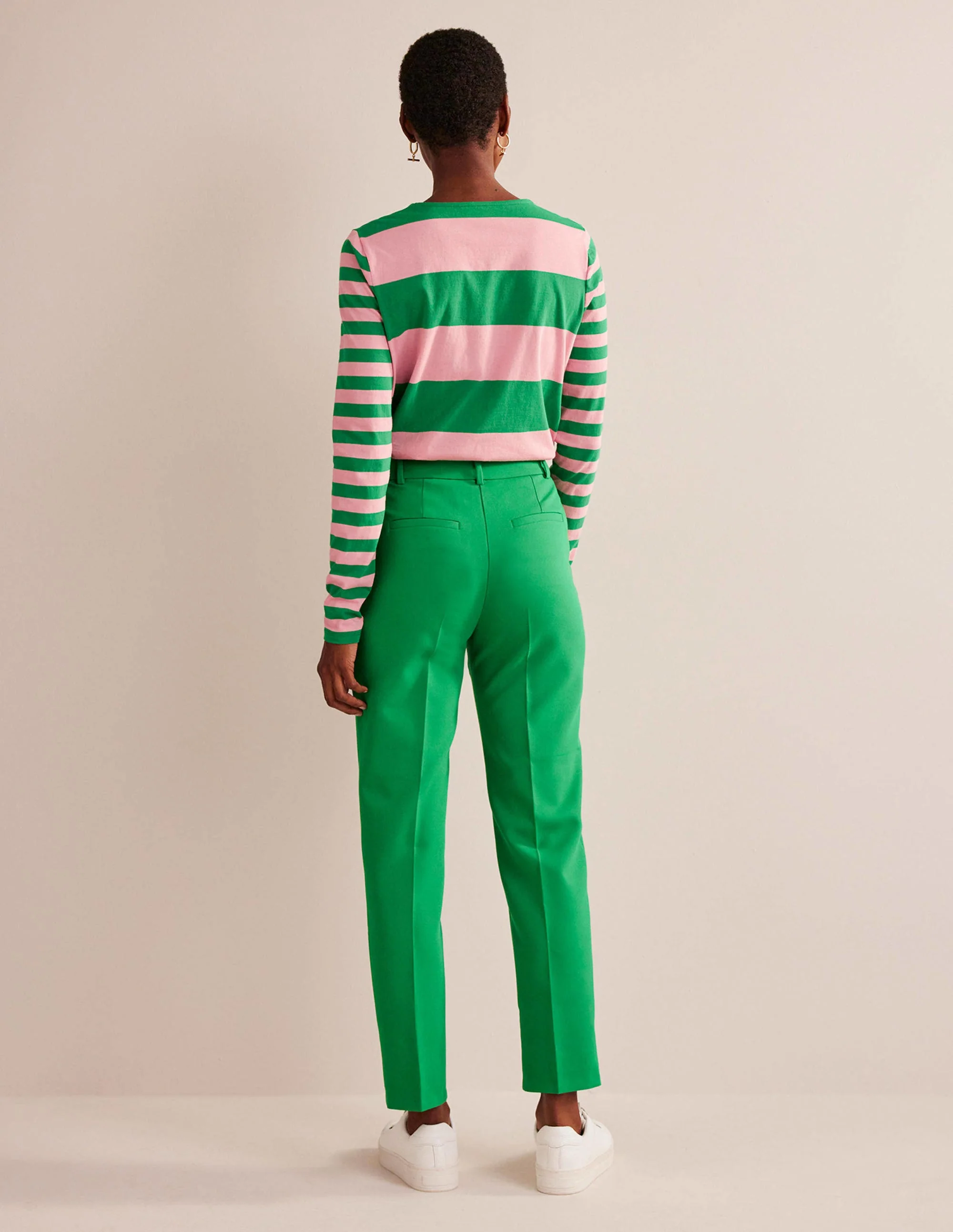 Bea Long Sleeve Breton-Pink, Green Hotch - Image 6
