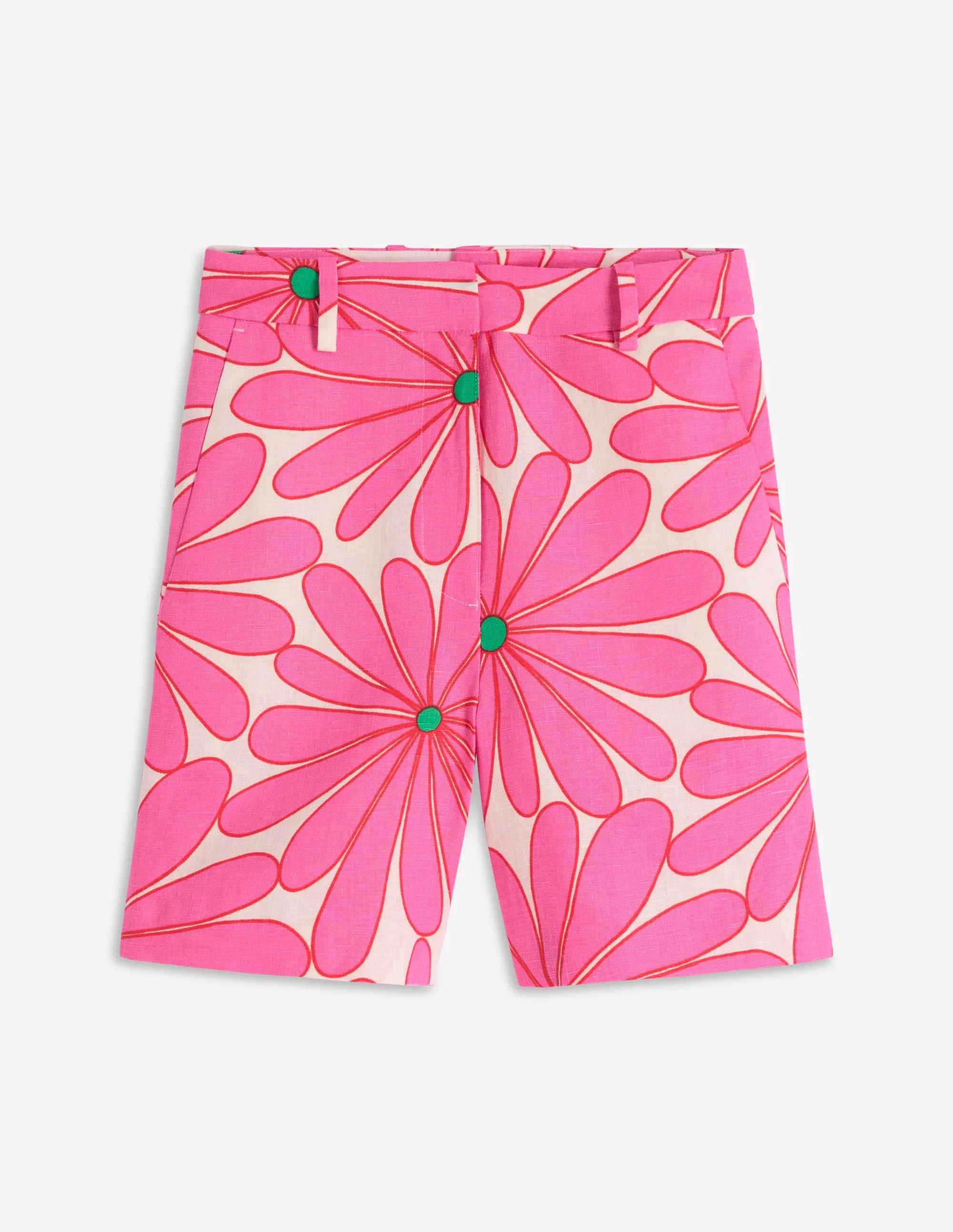 Belgravia Linen Shorts-Pink, Daisy Blossom - Image 5
