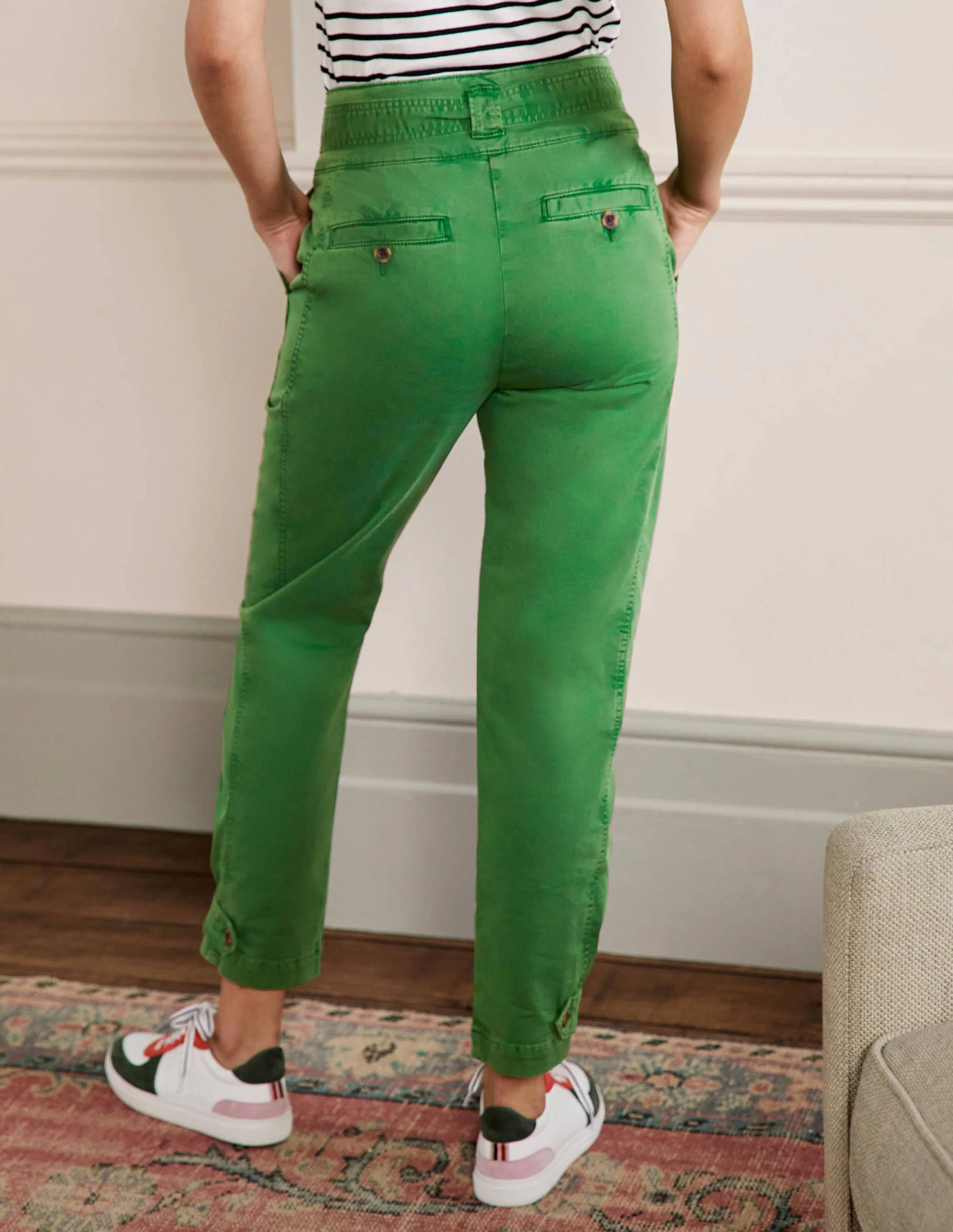 Belted Chino Trousers-Sprout Green - Image 3