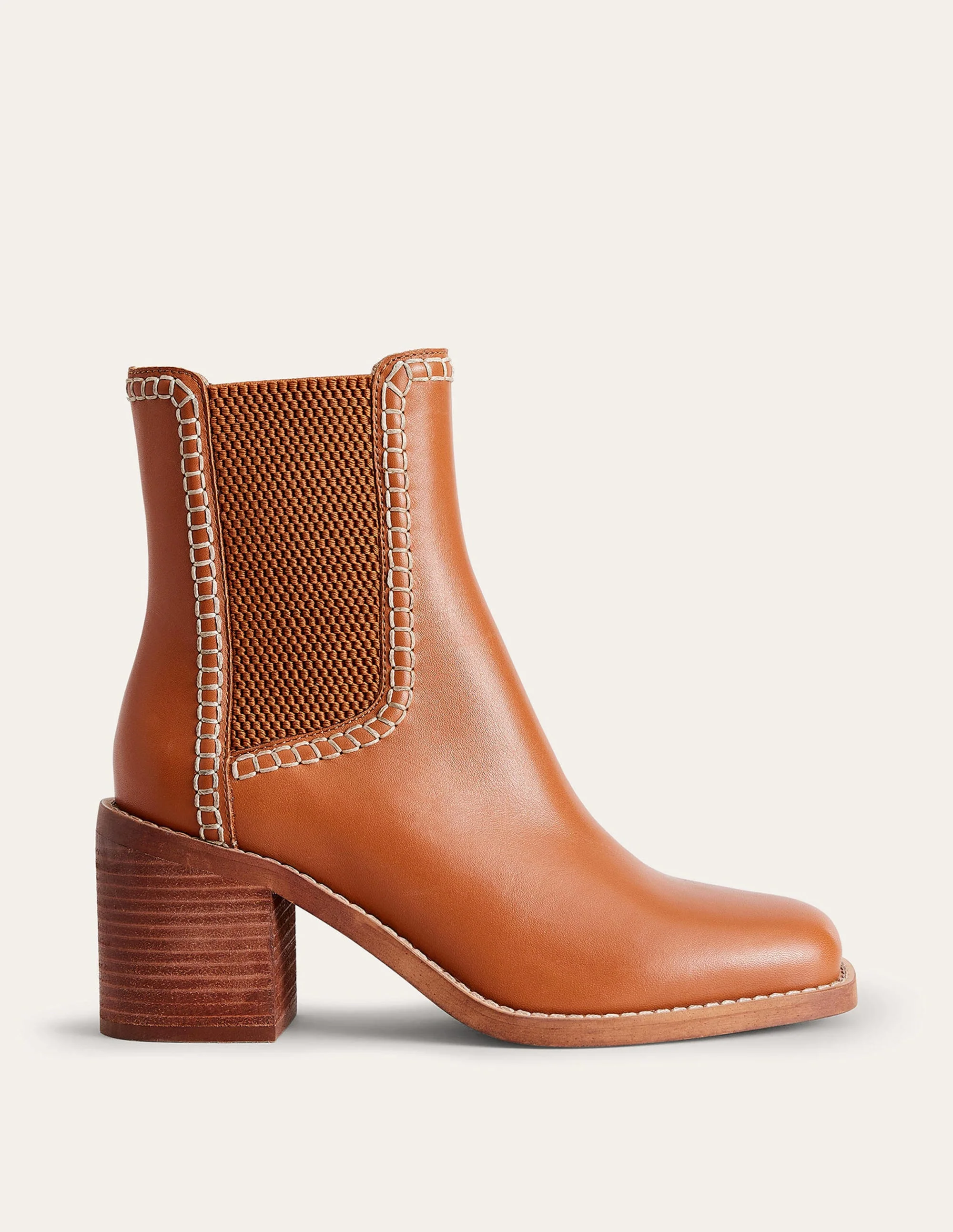 Block-Heel Chelsea Boots-Honey - Image 2