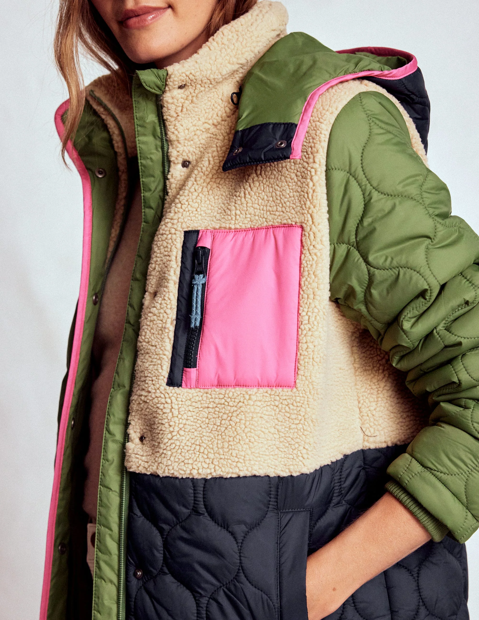 Borg Mix Coat-Multi Borg - Image 2