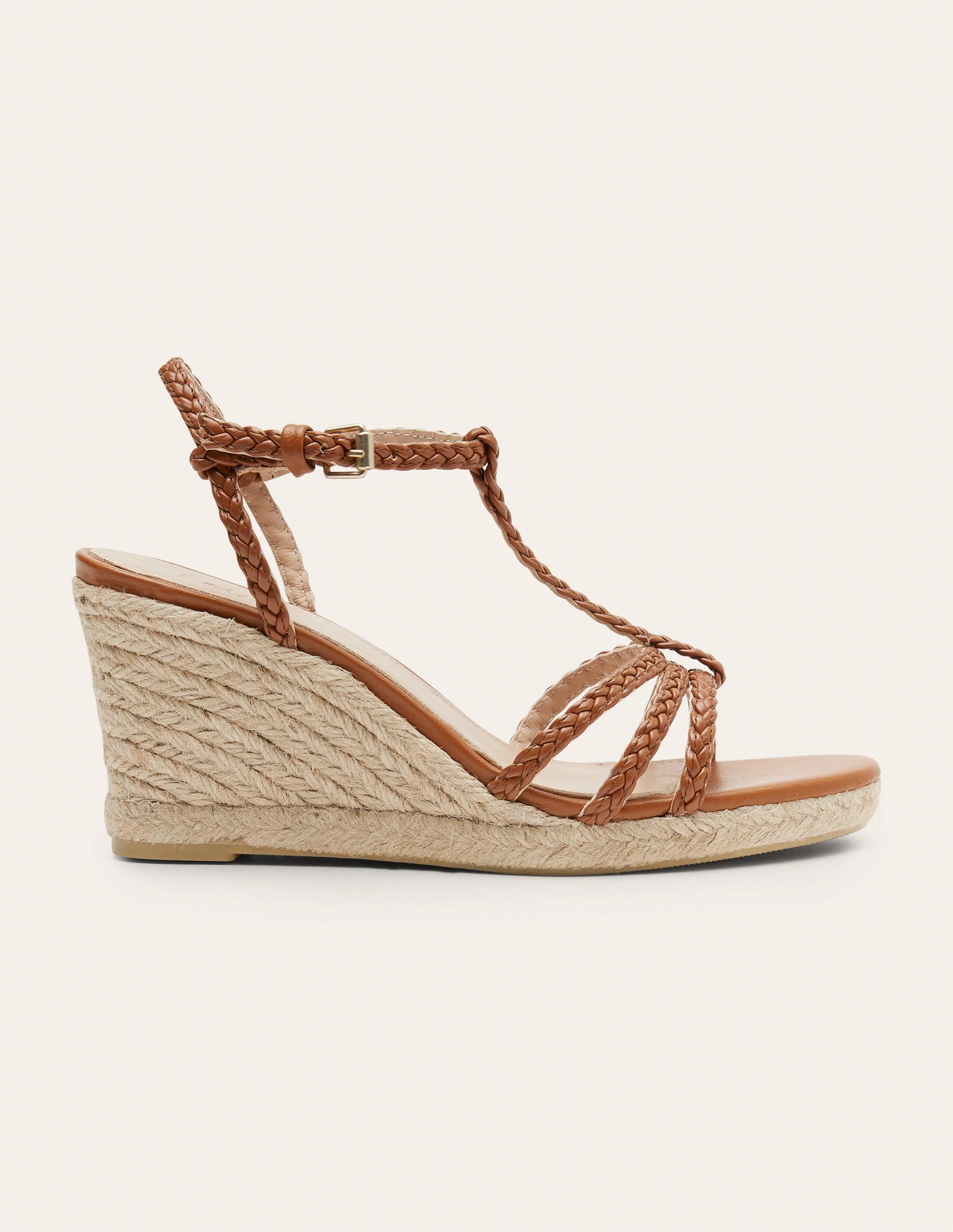 Braided Espadrille Wedges-Tan - Image 2