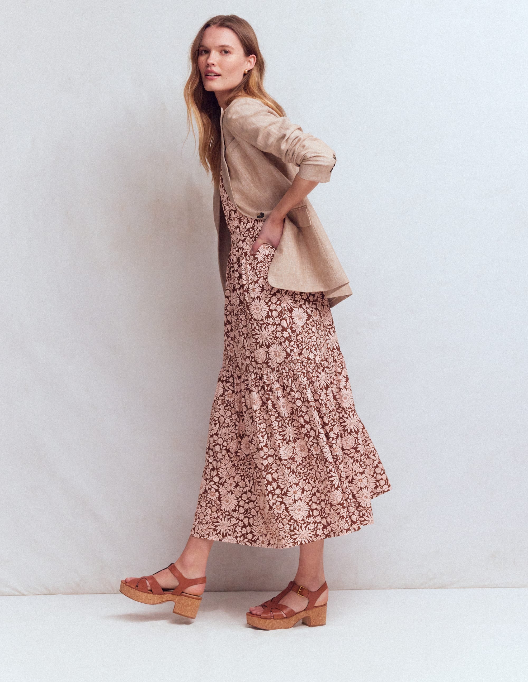 Camalie Jersey Maxi Dress-Raw Umber, Flowerbed Bloom - Image 5