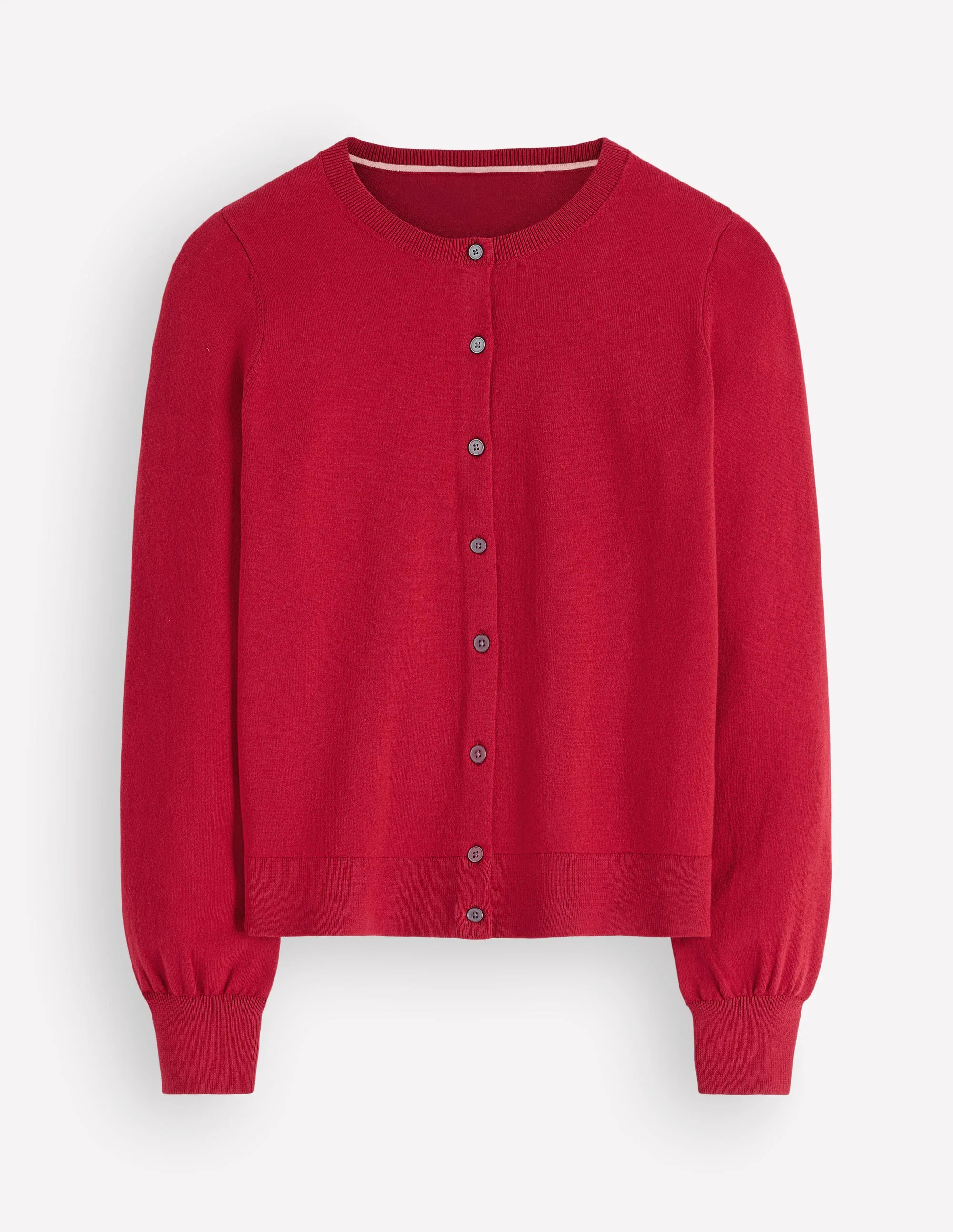 Camilla Cotton Crew Cardigan-Crimson Red - Image 7