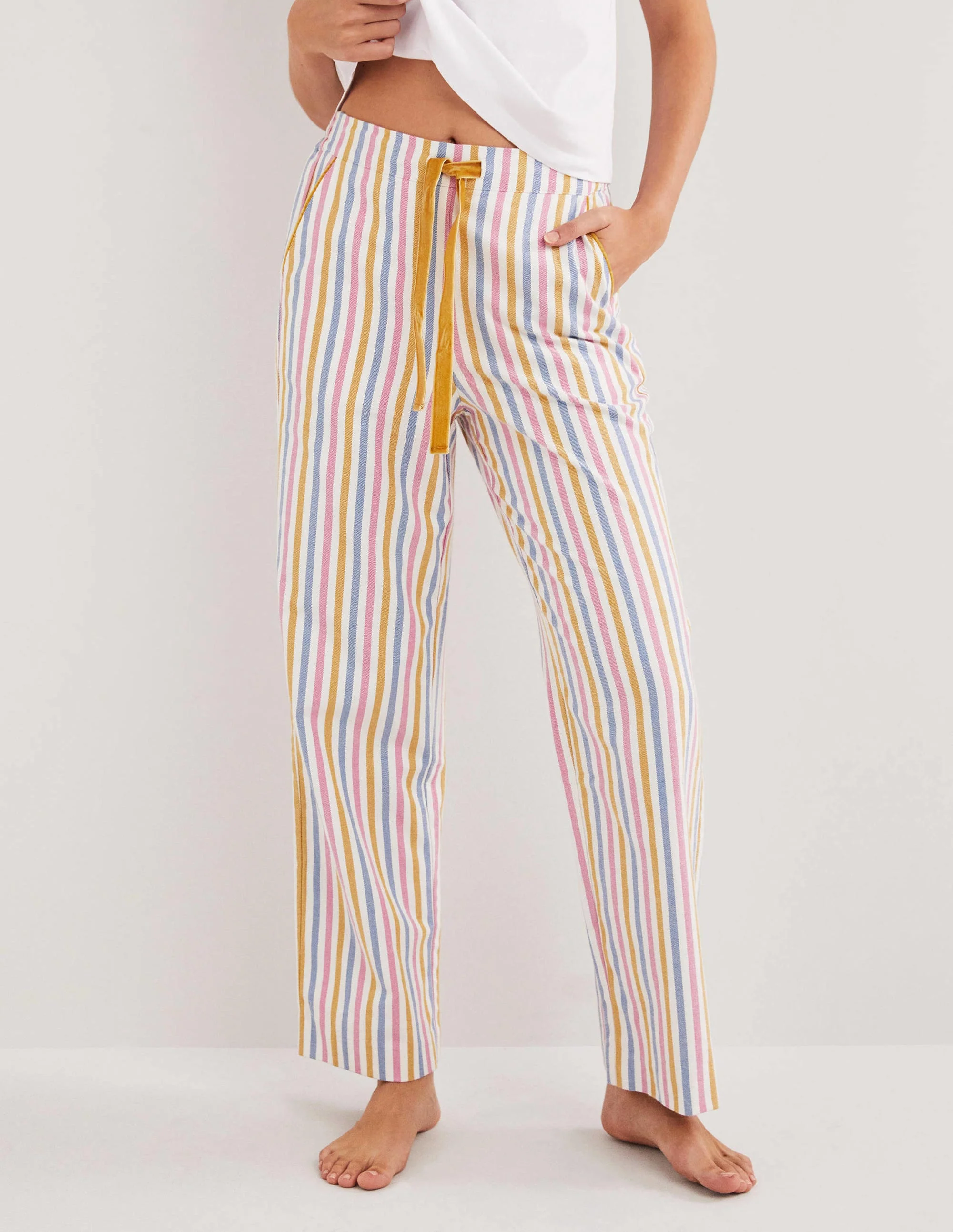 Candy-Stripe Pyjama Bottoms-Riviera Blue Stripe - Image 4