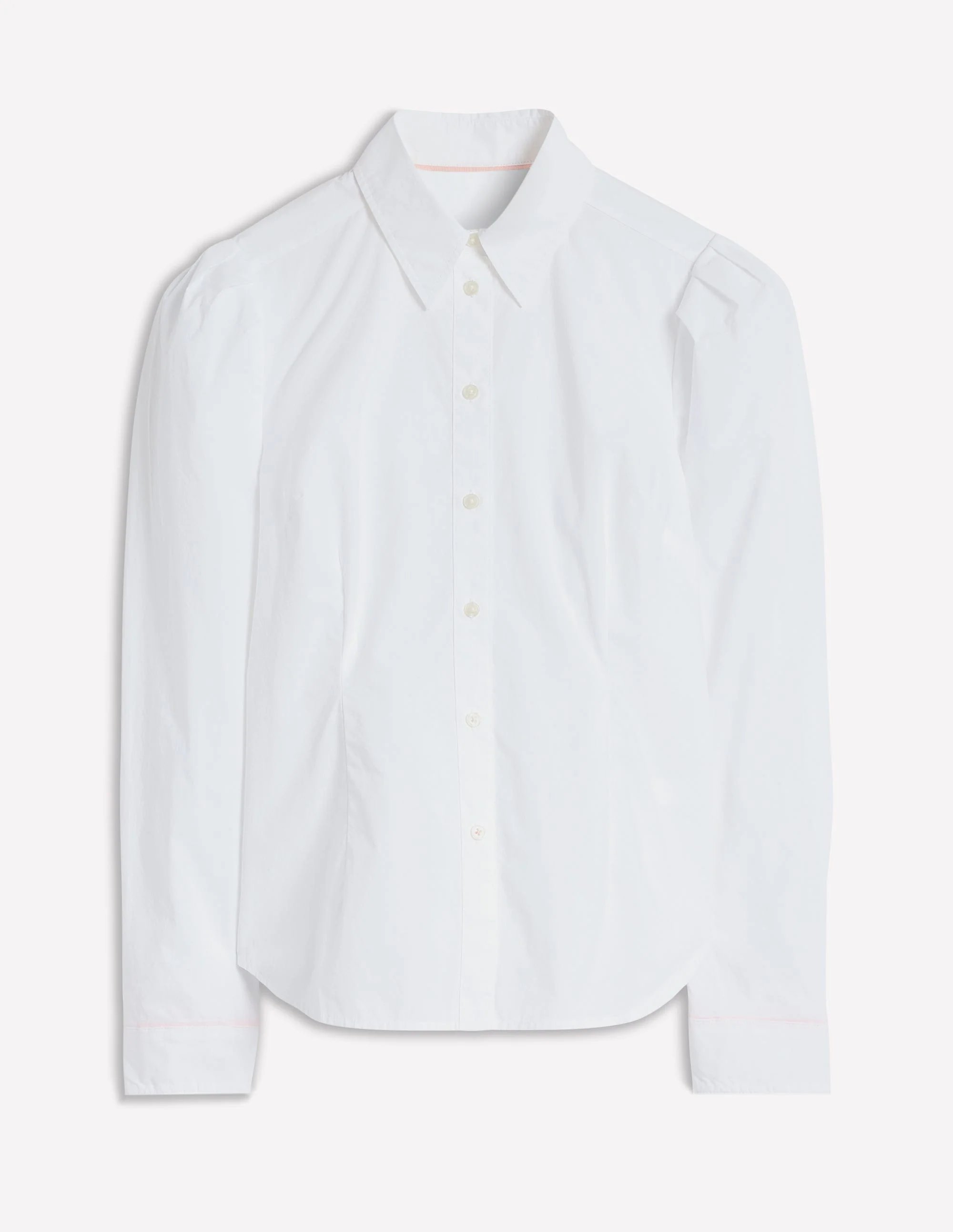 Cara Stretch Cotton Shirt-White - Image 5