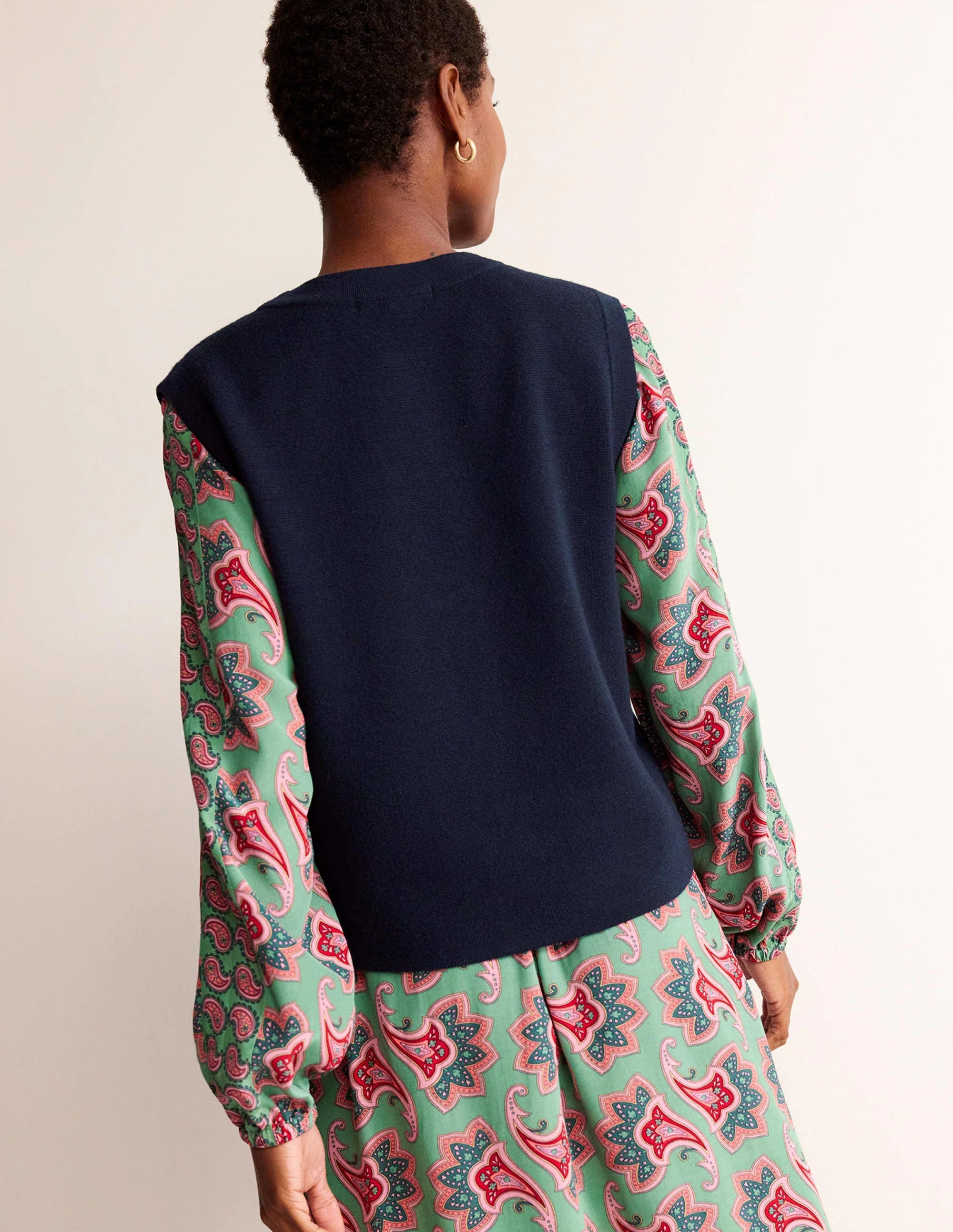 Cardigan Tank-Navy - Image 3