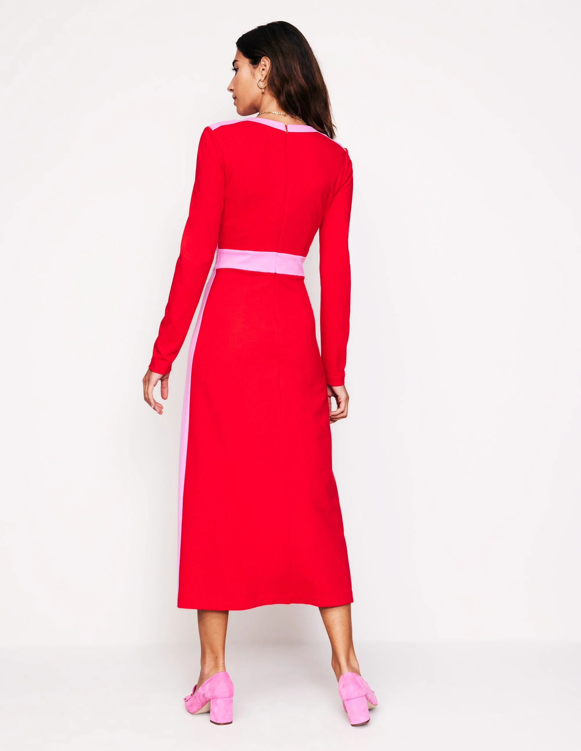Catherine Ponte Midi Dress-Rouge - Image 4