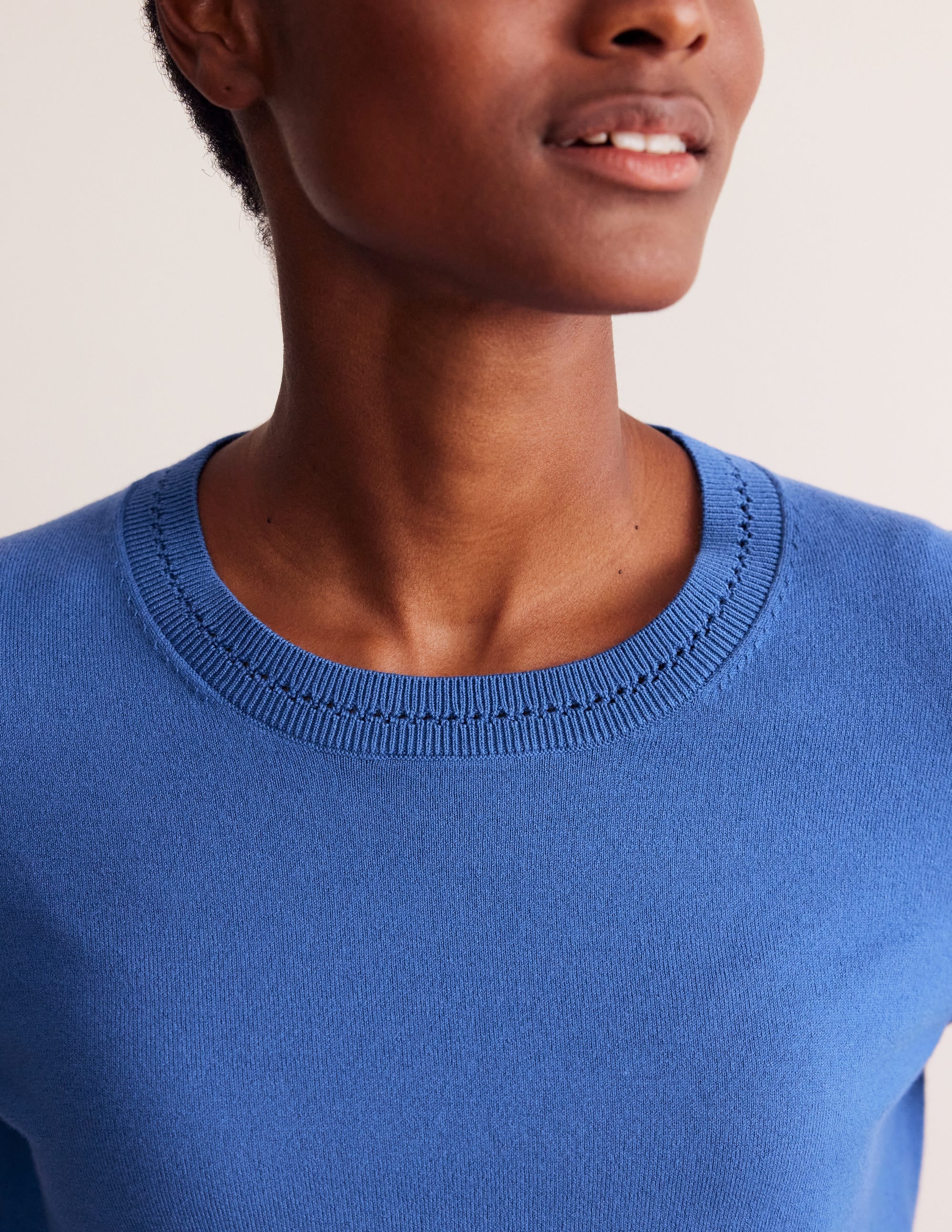 Catriona Cotton Crew Jumper-Blue Jay - Image 2