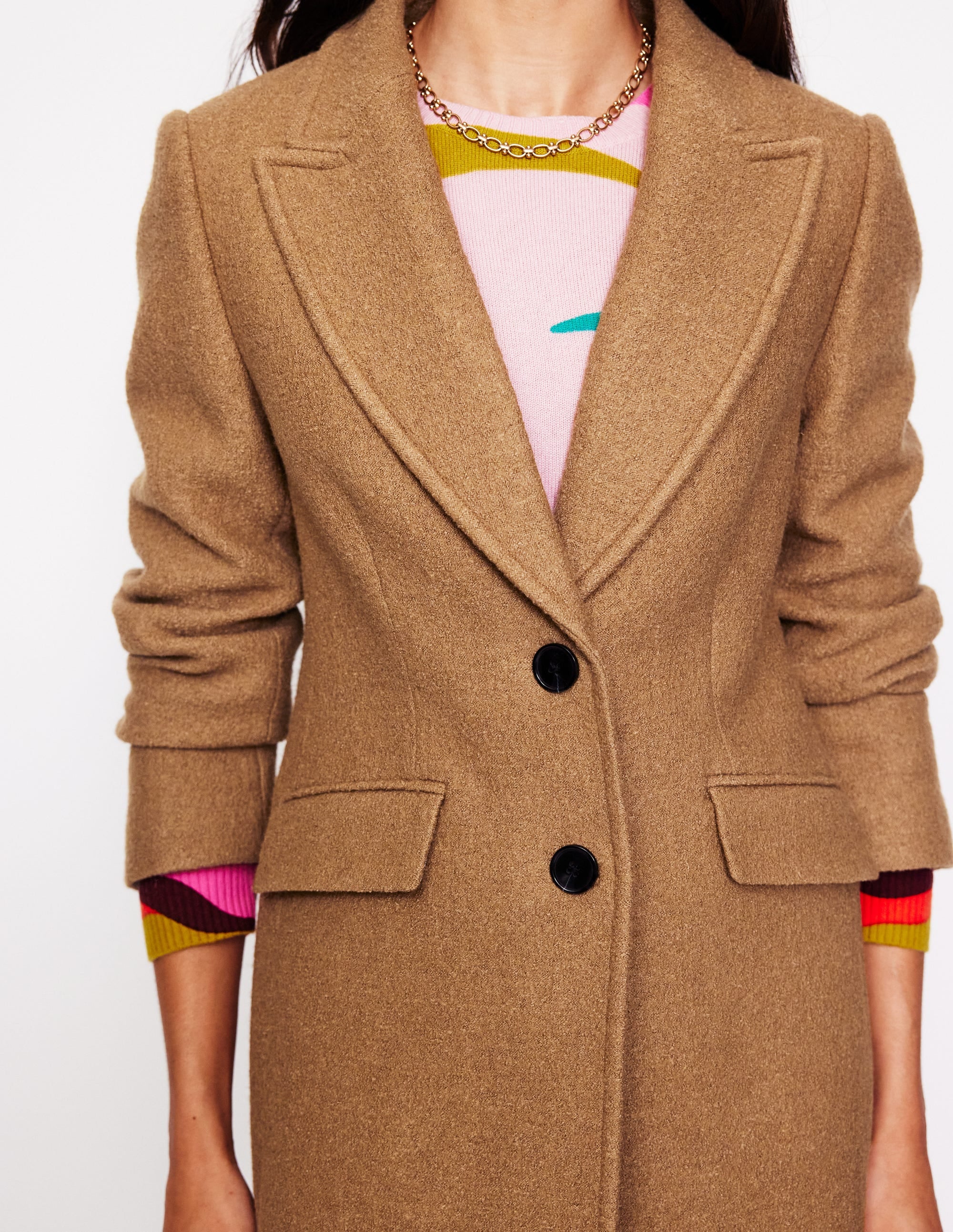 Chichester Textured Coat-Camel - Image 2