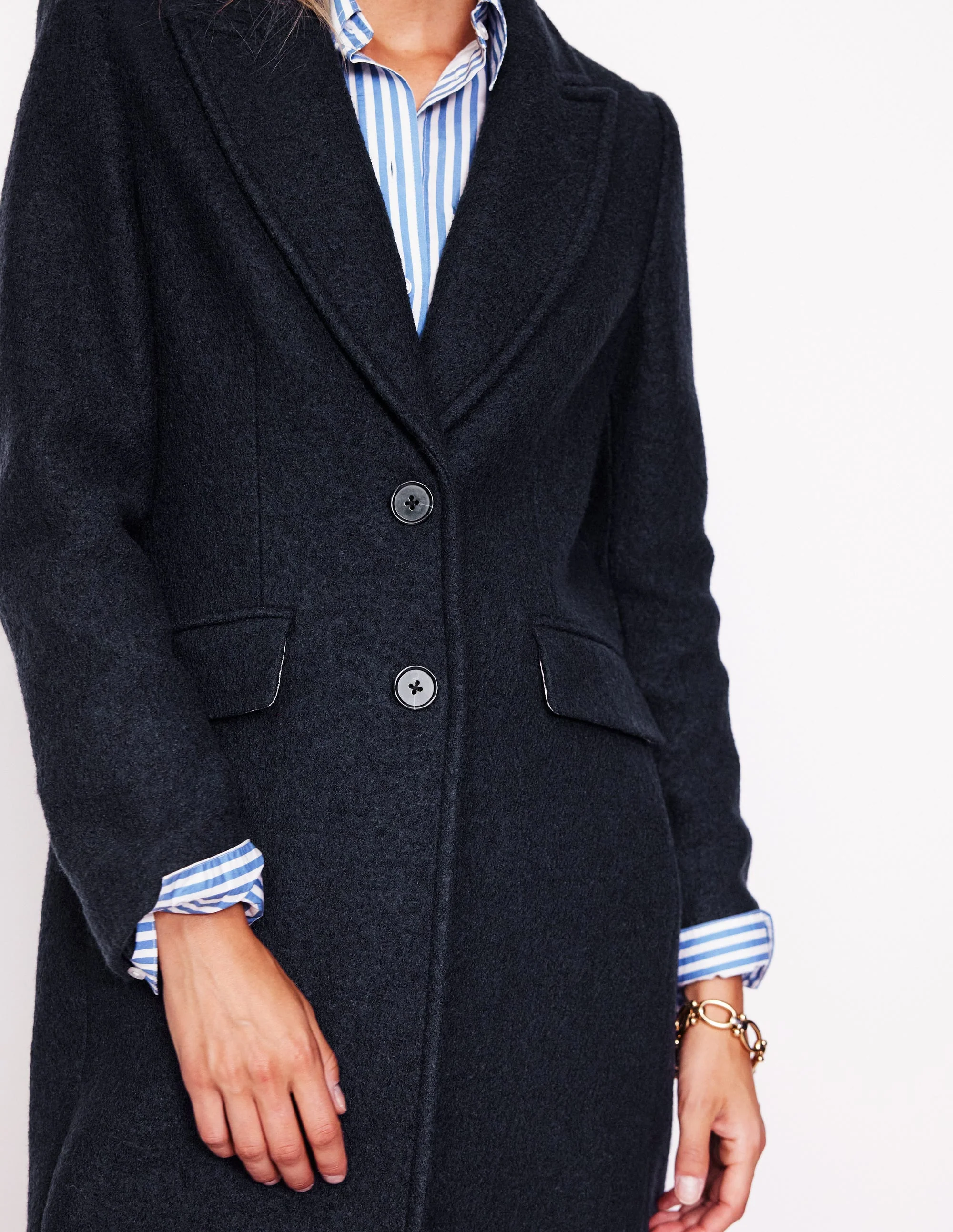 Chichester Textured Coat-Navy - Image 3
