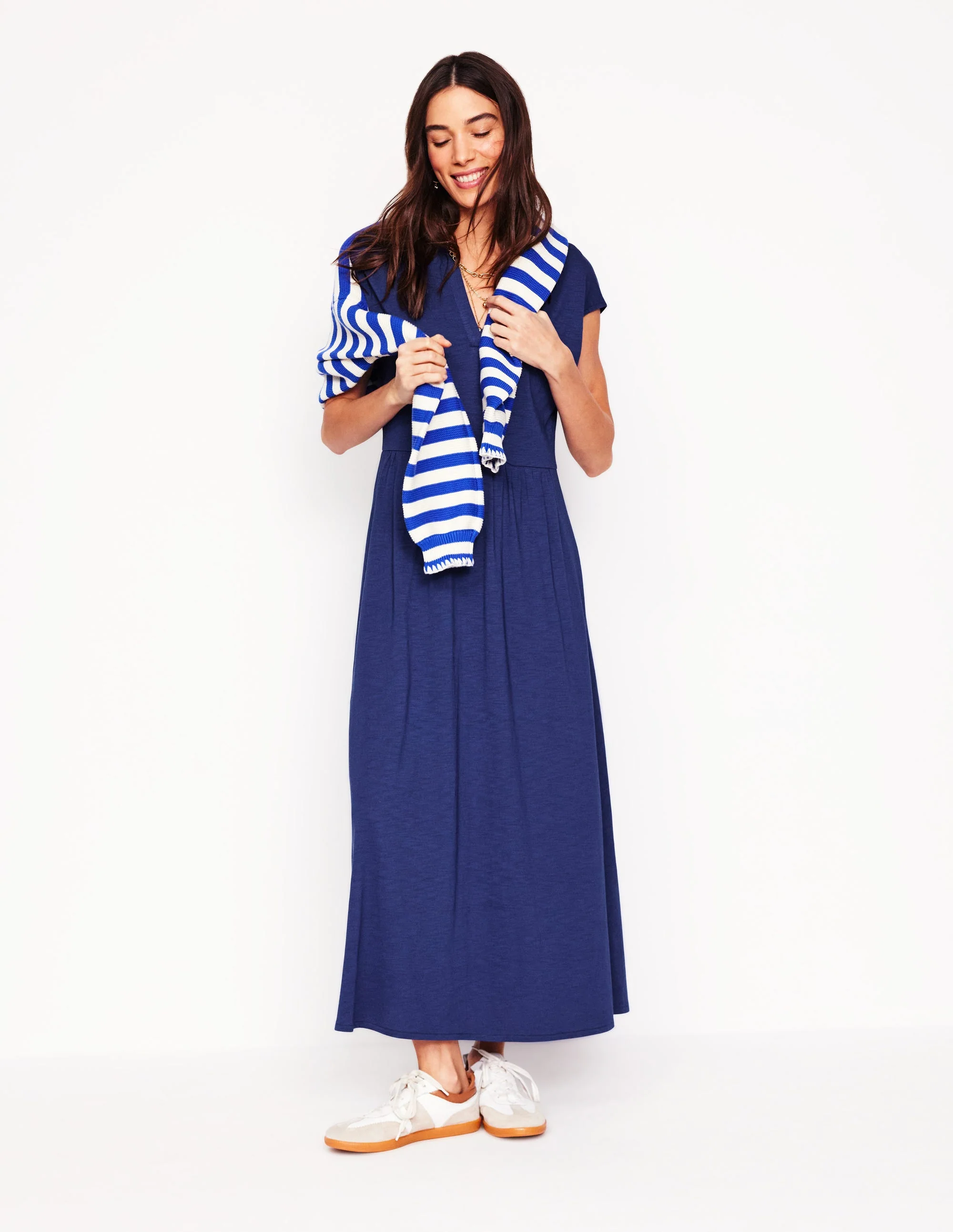 Chloe Jersey Midi Dress-Starboard Blue - Image 6