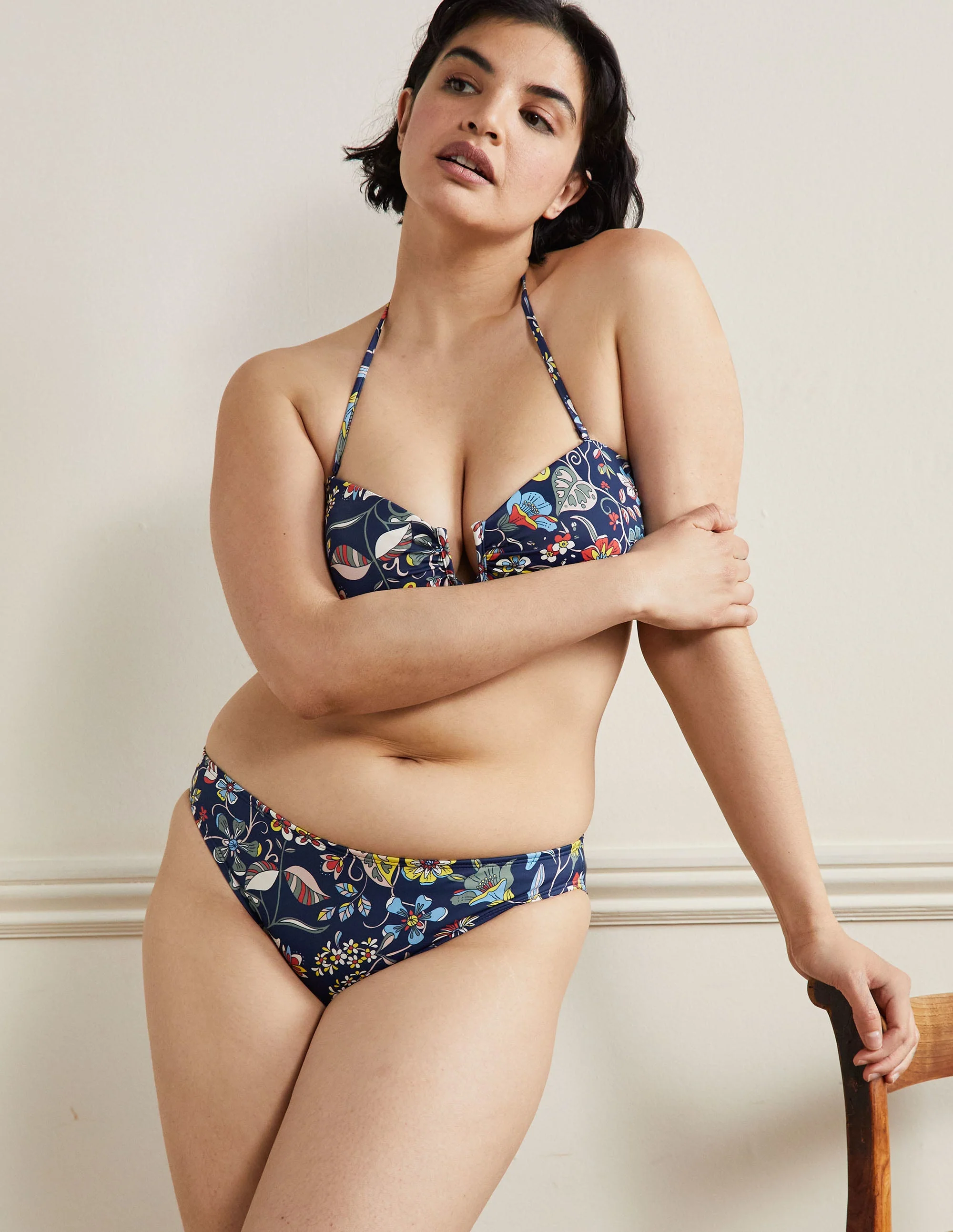 Classic Bikini Bottoms-French Navy, Tropic Florals - Image 5