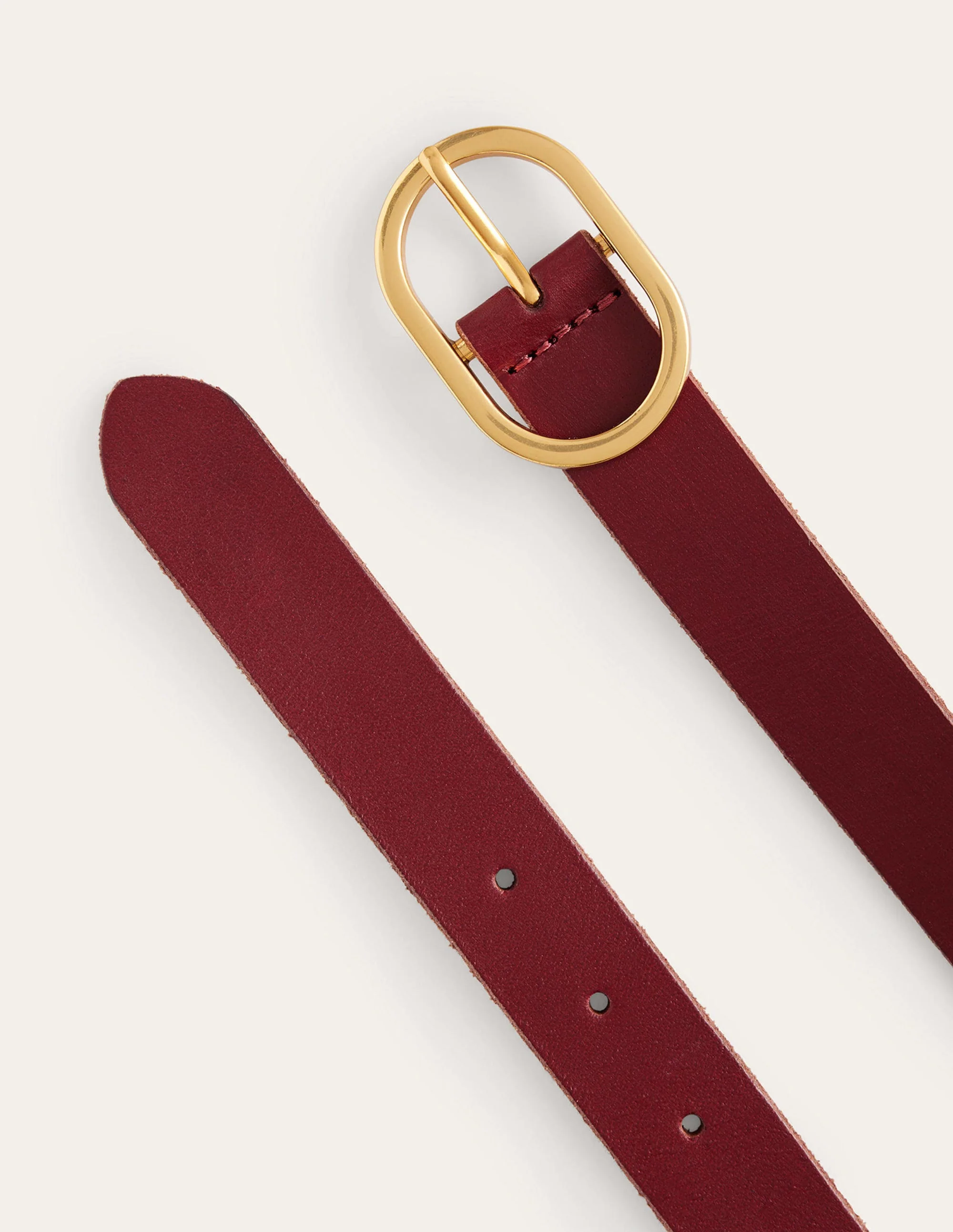 Classic Leather Belt-Dark Red - Image 3