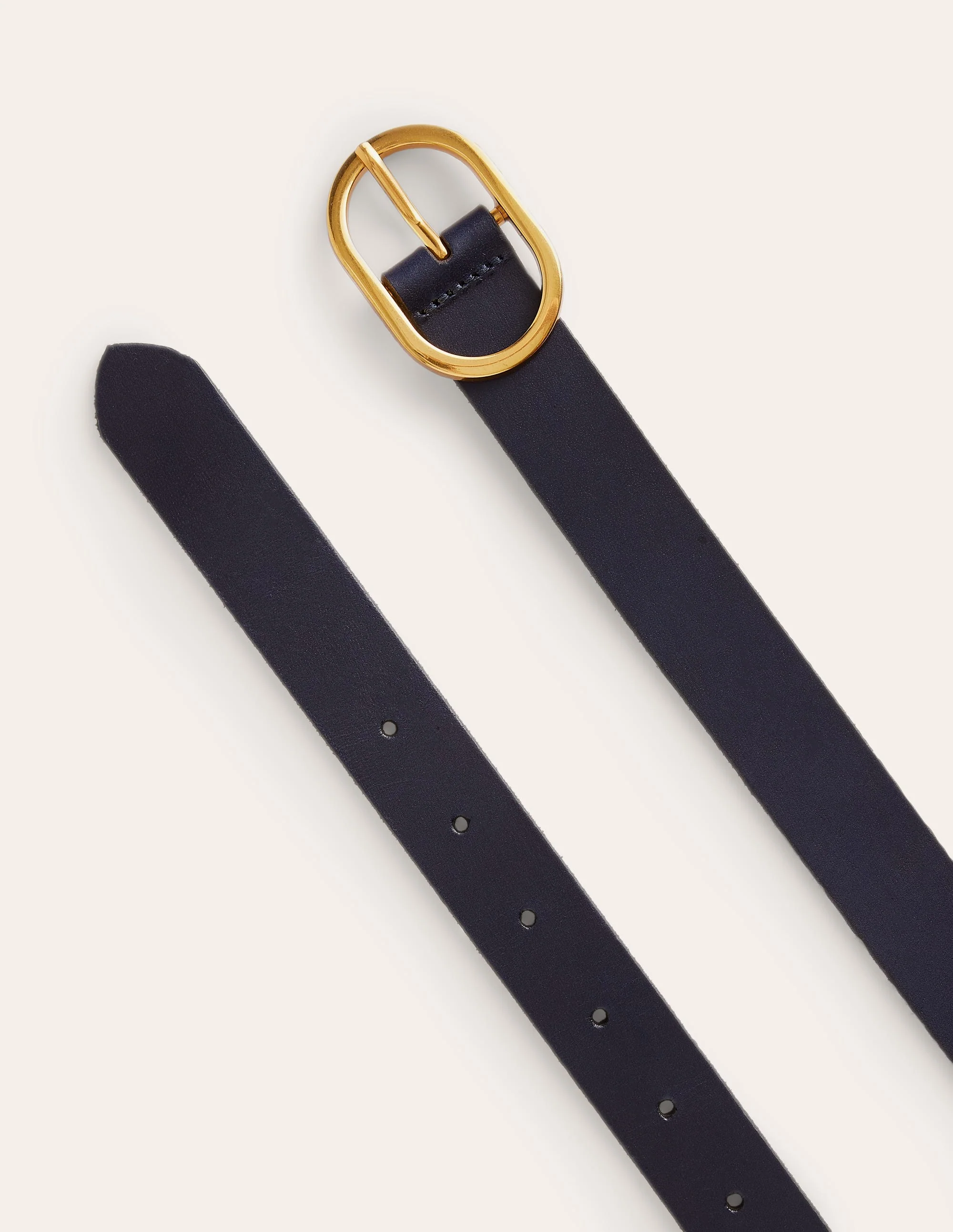 Classic Leather Belt-Navy - Image 3