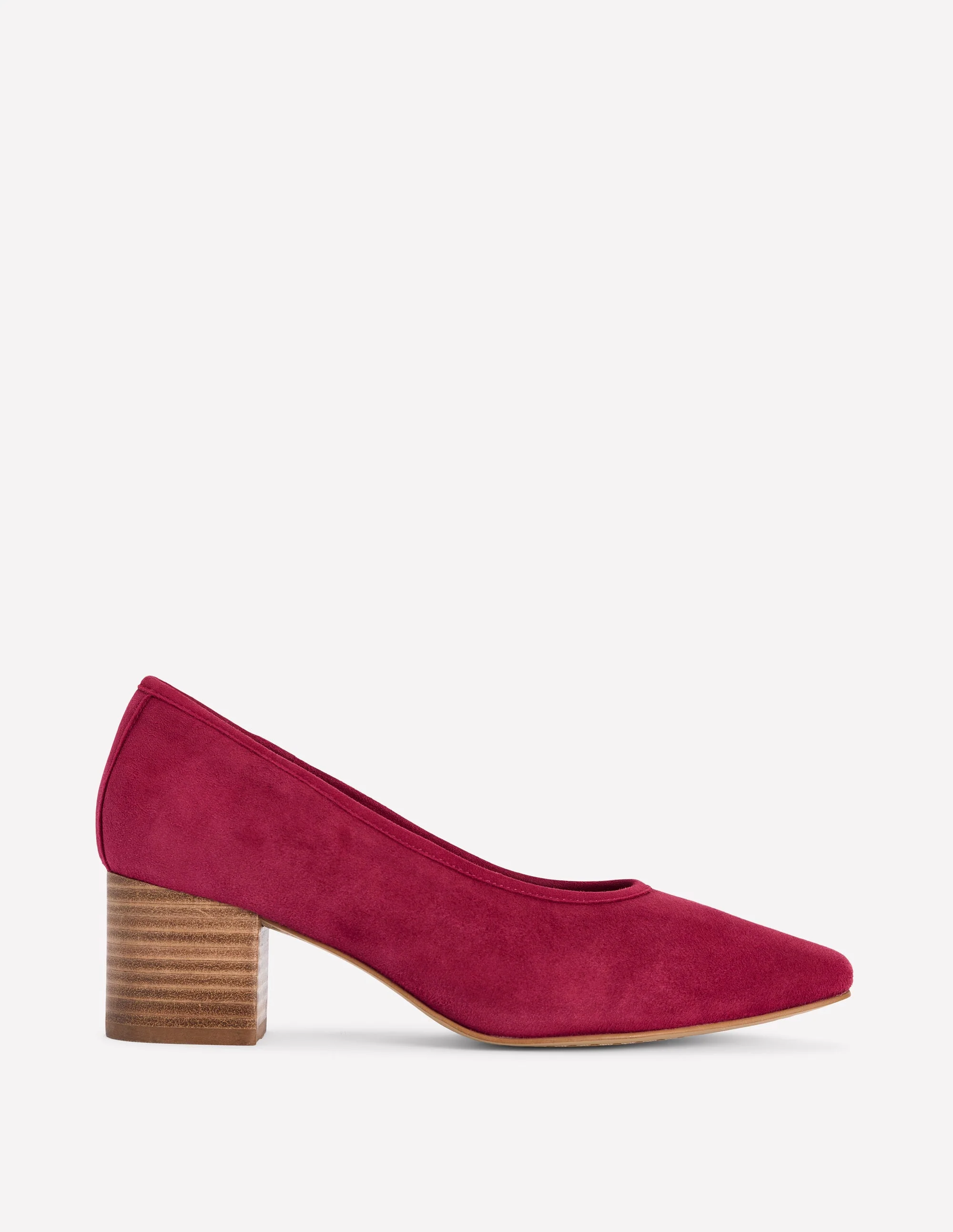 Closed Back Block Heel-Red