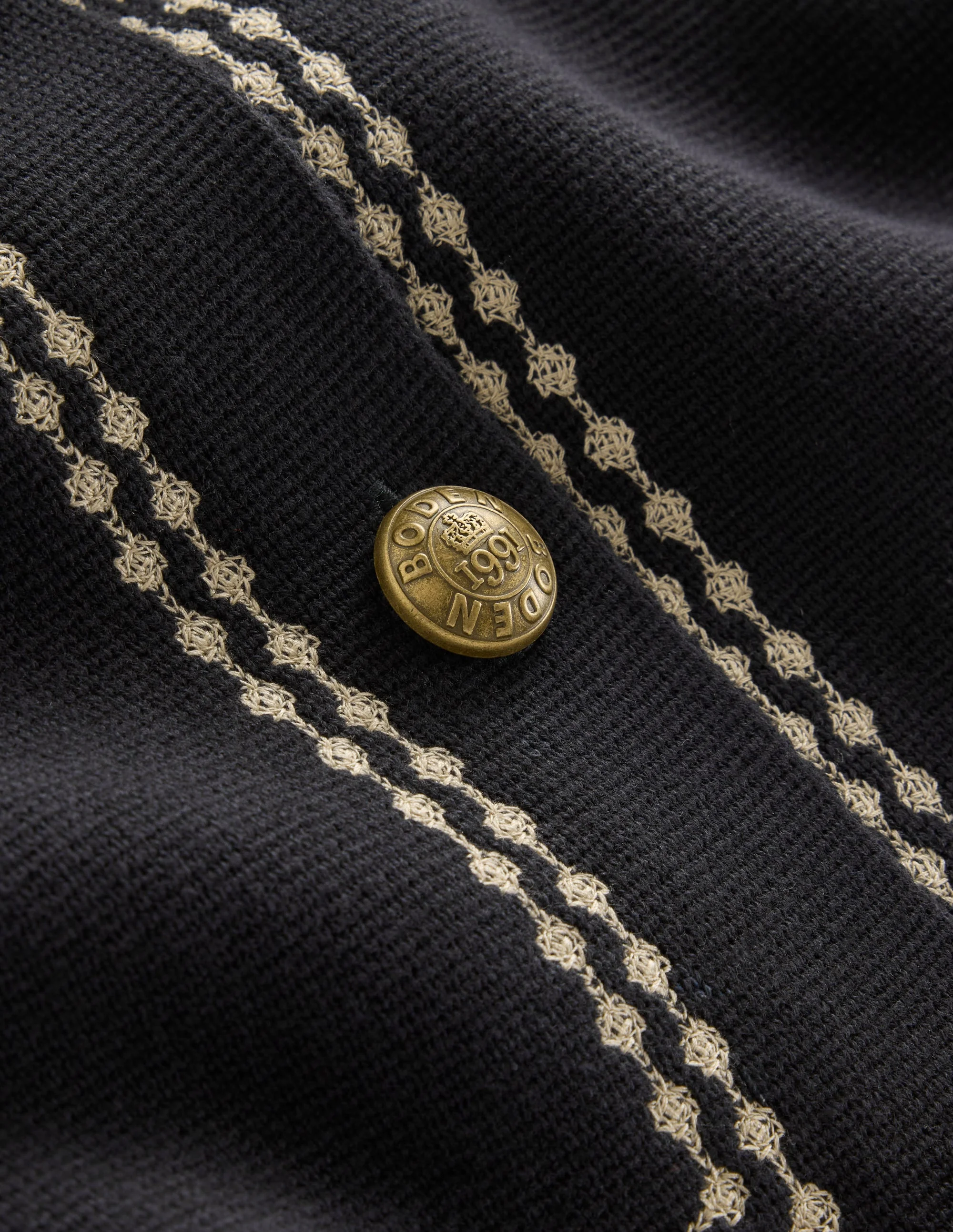 Collared Knitted Jacket-Black - Image 6