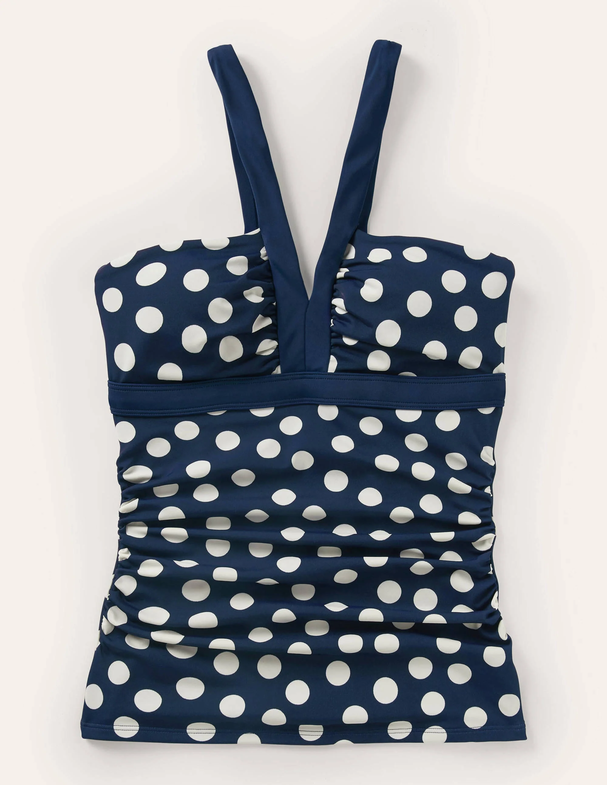 Corsica V-neck Tankini Top-French Navy, Scattered Dot - Image 5