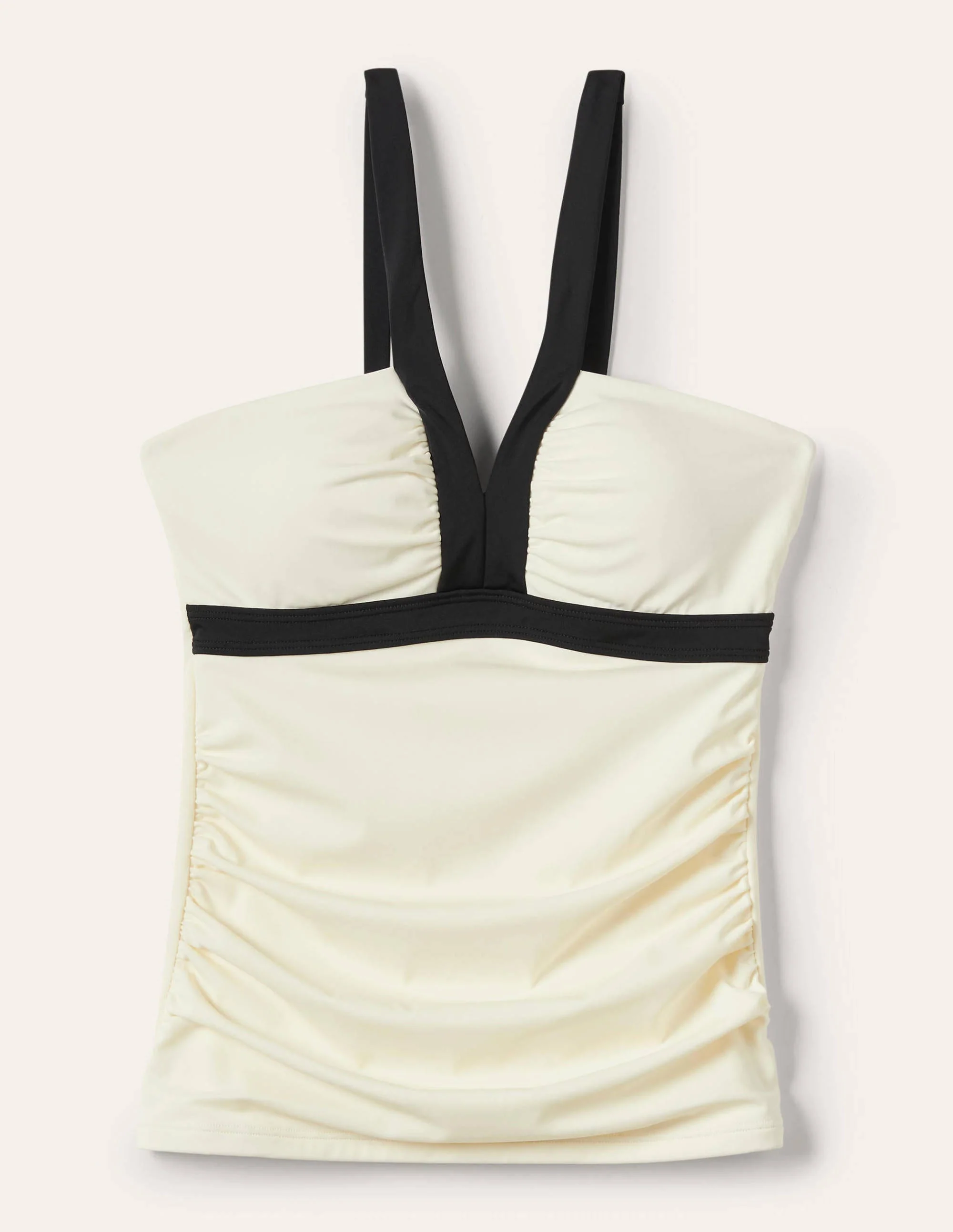 Corsica V-neck Tankini Top-Ivory Colourblock - Image 6