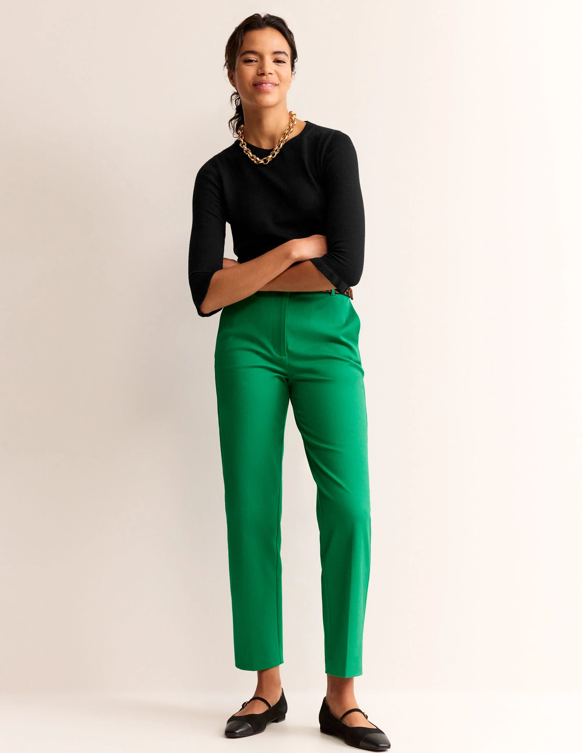 Cotton Merino Frill Jumper-Black - Image 4