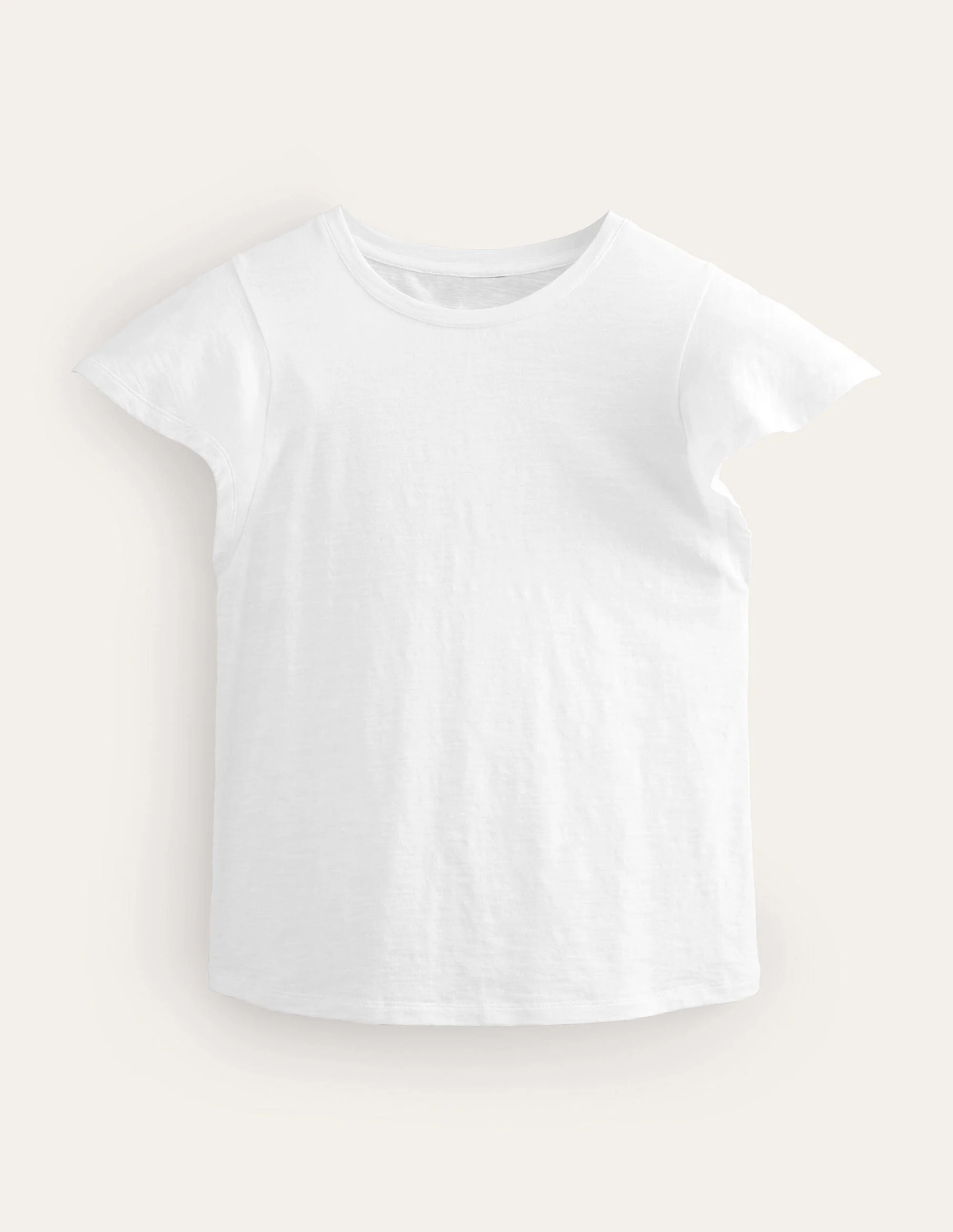 Crew Neck Flutter T-Shirt-White - Image 5