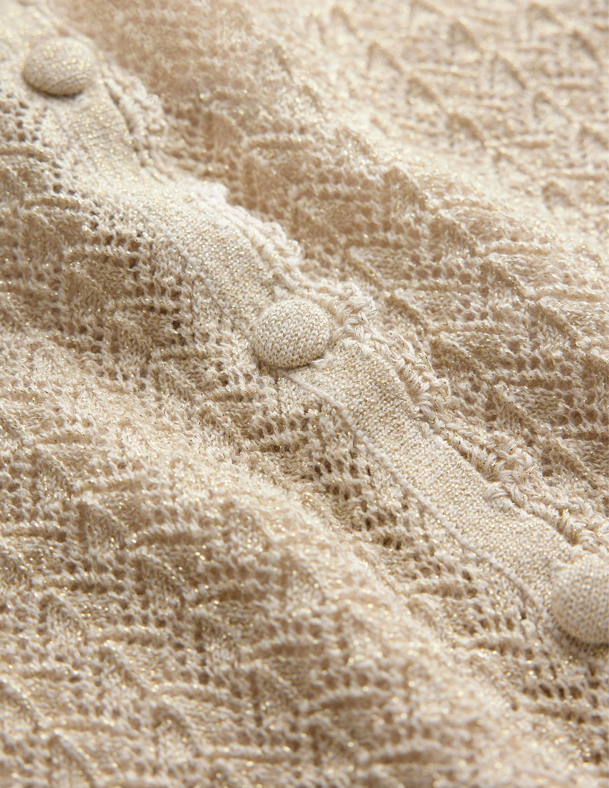 Cropped Short Sleeve Cardigan-Gold Sparkle - Image 7